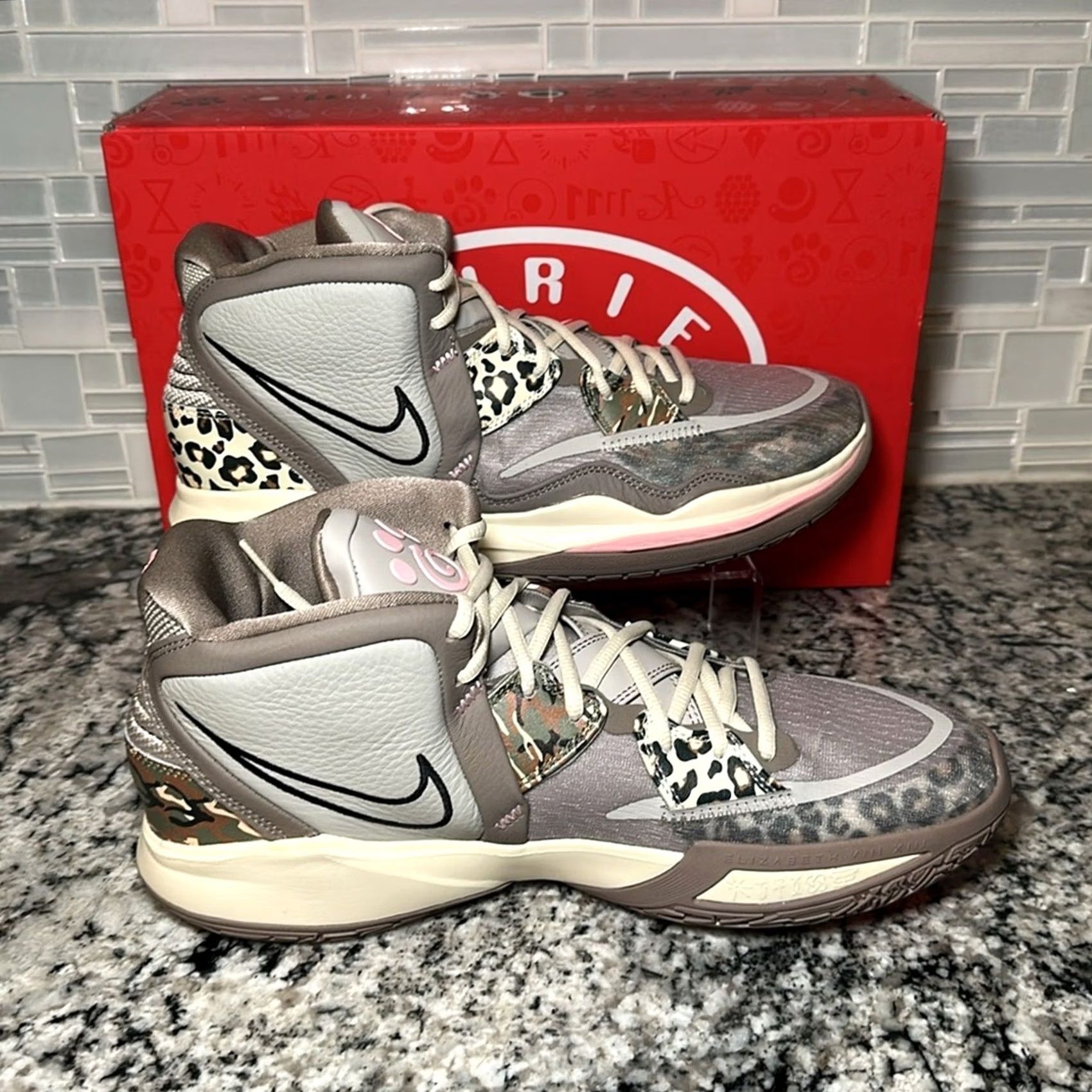 Nike Nike Kyrie Infinity Shoes Leopard Camo Moon Fossil Iron Ore Gray - Men’s 13 / Women’s 14.5 Size US 12 / IT 42 - 2 Thumbnail