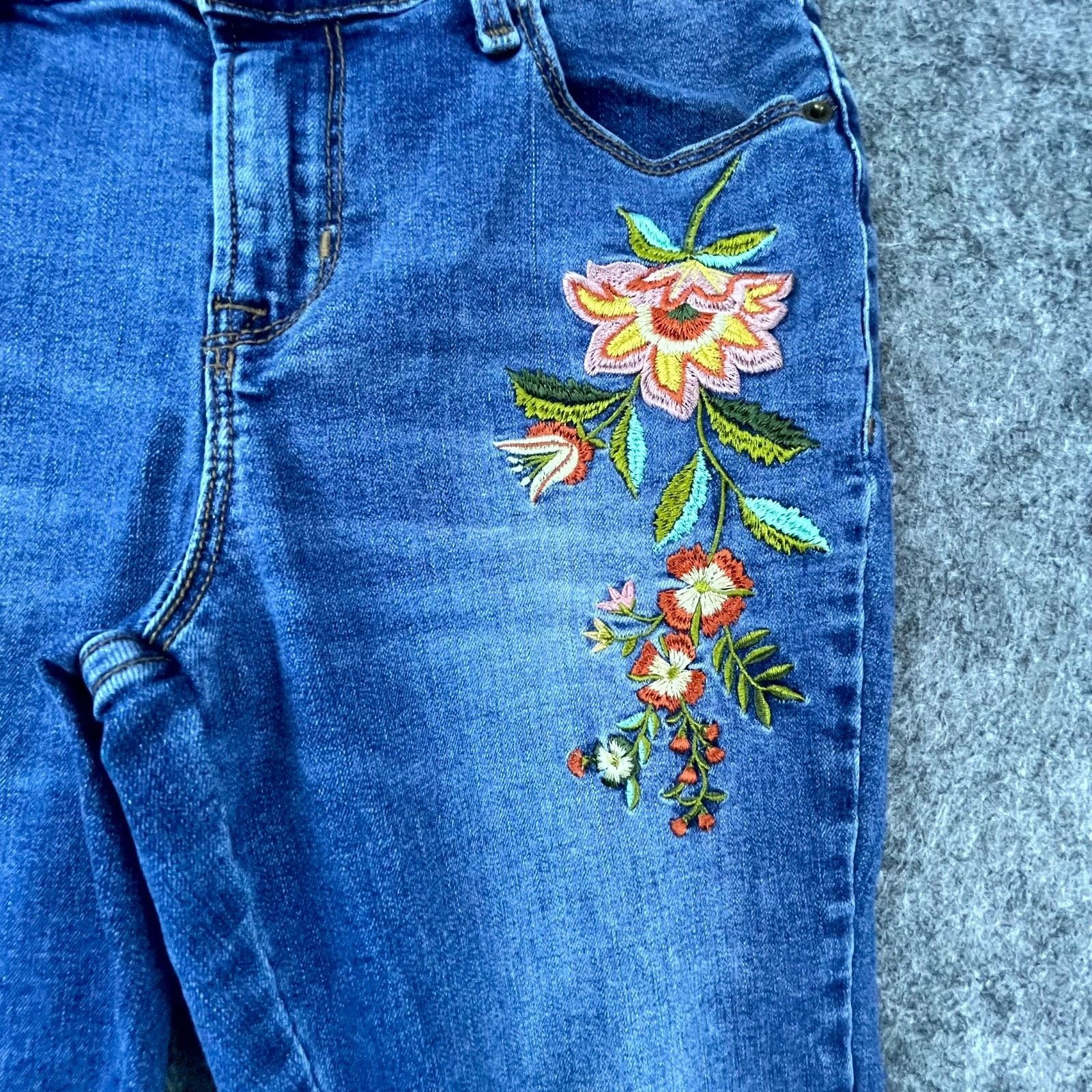 Old Navy Old Navy Rockstar Jeans Womens 2 Blue Y2K Skinny Embroidered Size 26" / US 2 / IT 38 - 3 Thumbnail