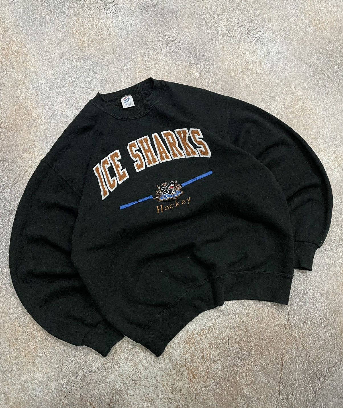 NHL Vintage Sharks NHL Spellout Crew Neck Sweatshirt Made in USA Size US M / EU 48-50 / 2 - 1 Thumbnail