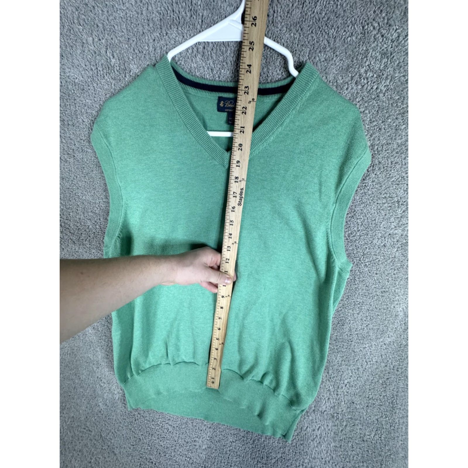 Brooks Brothers Brooks Brothers Sweater Vest Mens XL Green Supima Cotton V-Neck Knit Pullover Size US XL / EU 56 / 4 - 7 Thumbnail