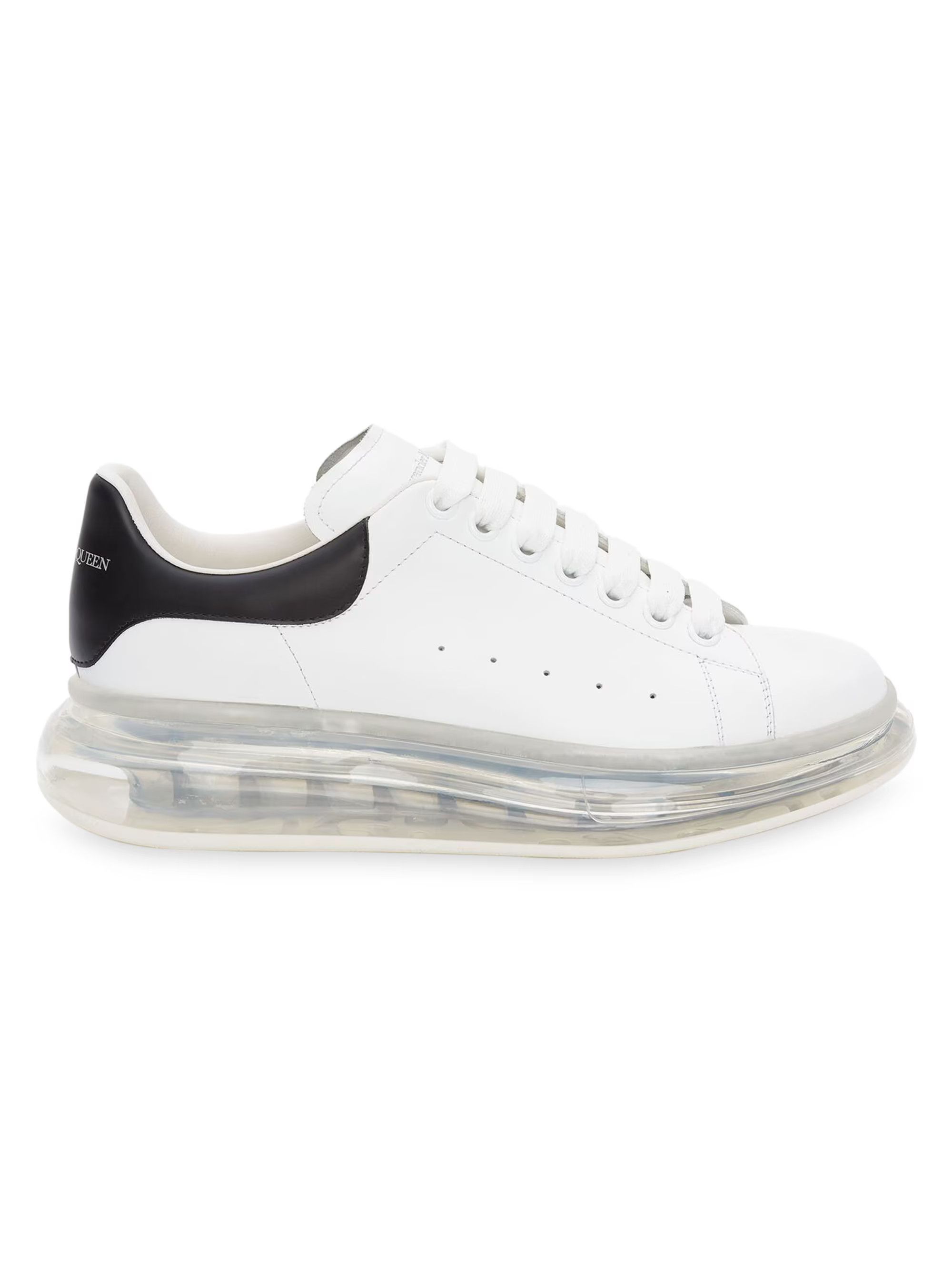 os11x0226 Oversized Gel Sole Leather Platform Sneakers White