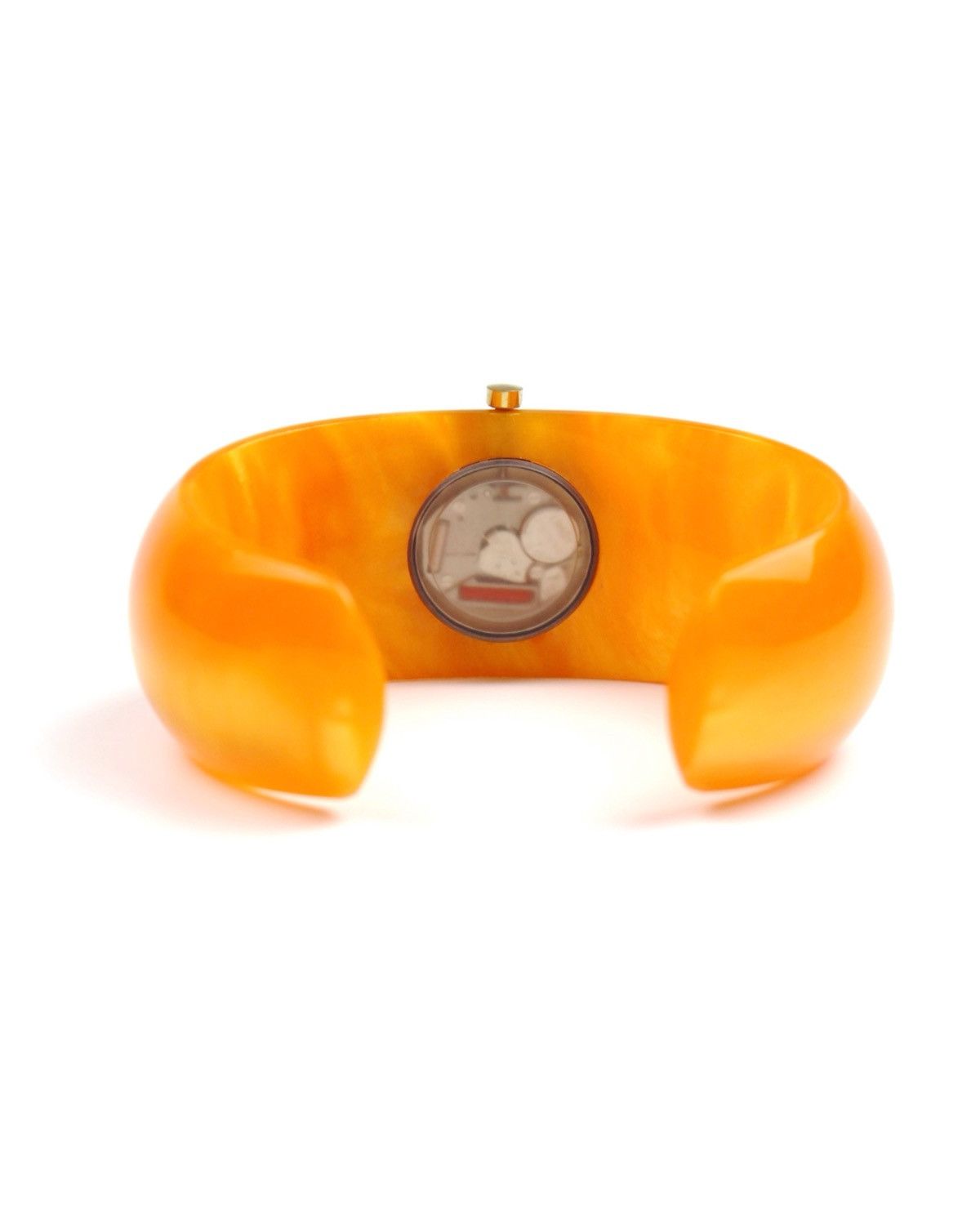 Vintage 1990S CARLO MARONI HONEY RESIN BANGLE WATCH Size ONE SIZE - 5 Thumbnail