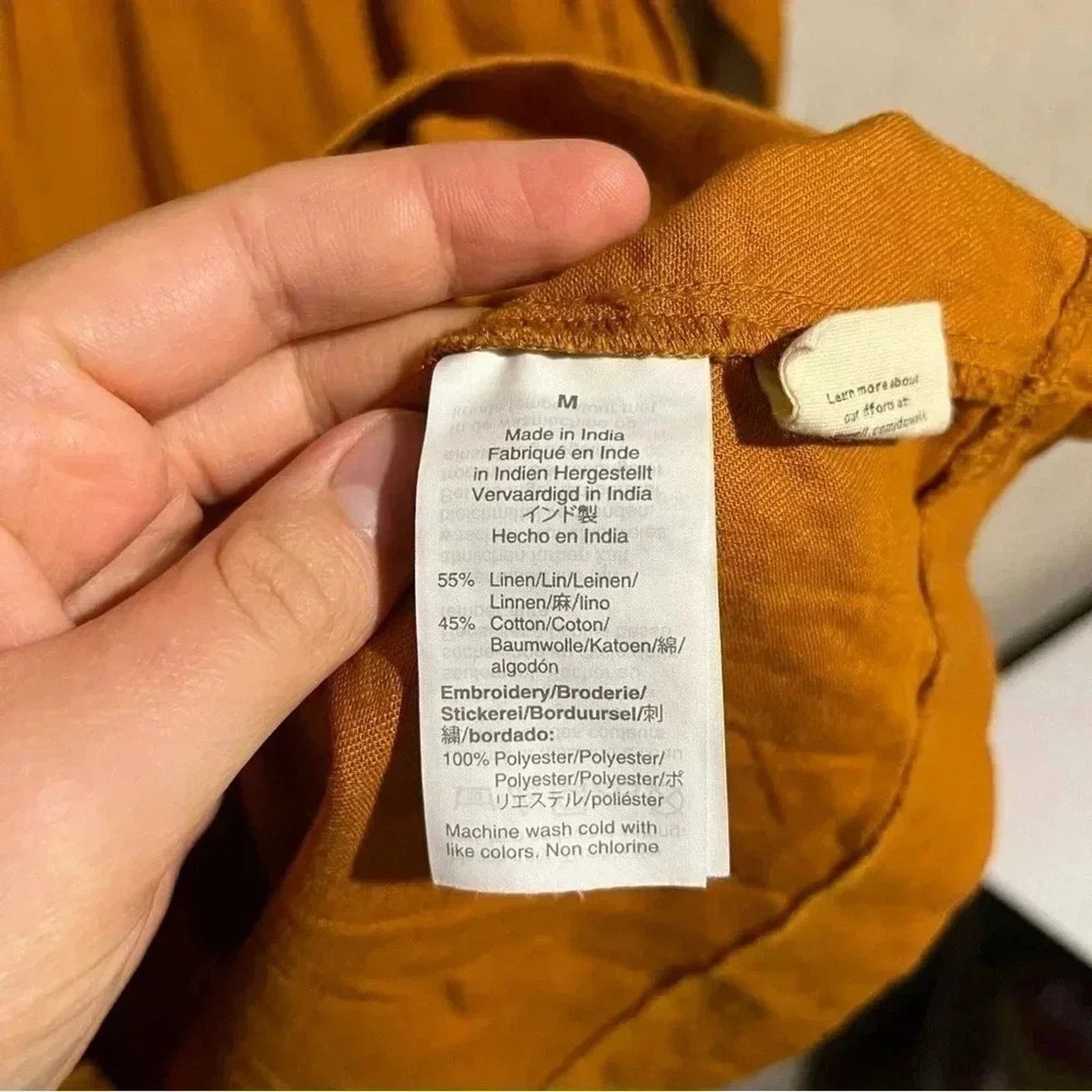 Madewell Madewell Linen Blend Embroidered Sleeve Dress Oversized Med Size M / US 6-8 / IT 42-44 - 9 Thumbnail