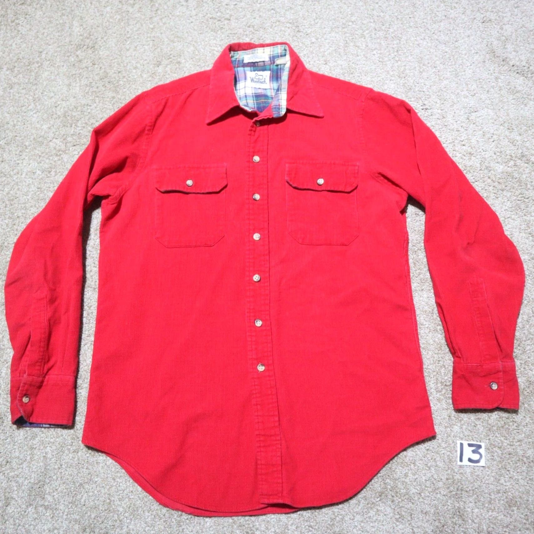 Vintage VINTAGE Woolrich Red Flannel Shirt Adult Men Size M Casual Winter Cotton 90s Americana Size US M / EU 48-50 / 2 - 2 Thumbnail