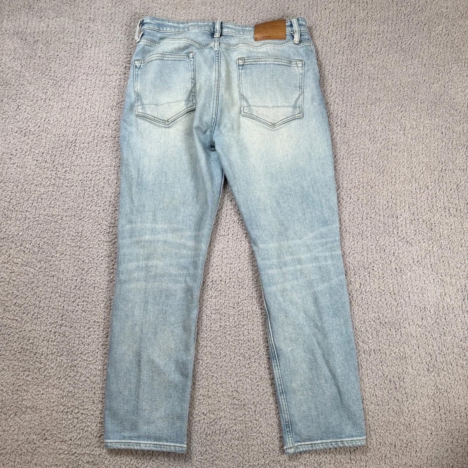 Allsaints ALLSAINTS Jack Mens Jeans 32 Light Wash Distressed Skinny Size US 32 / EU 48 - 2 Thumbnail
