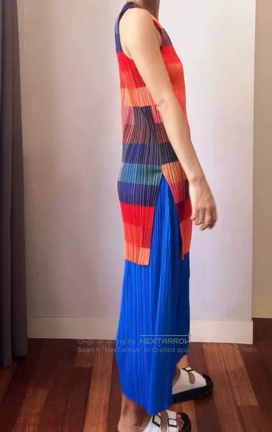 Issey Miyake Issey Miyake Color Block Camisole Dress Size L / US 10 / IT 46 - 3 Thumbnail