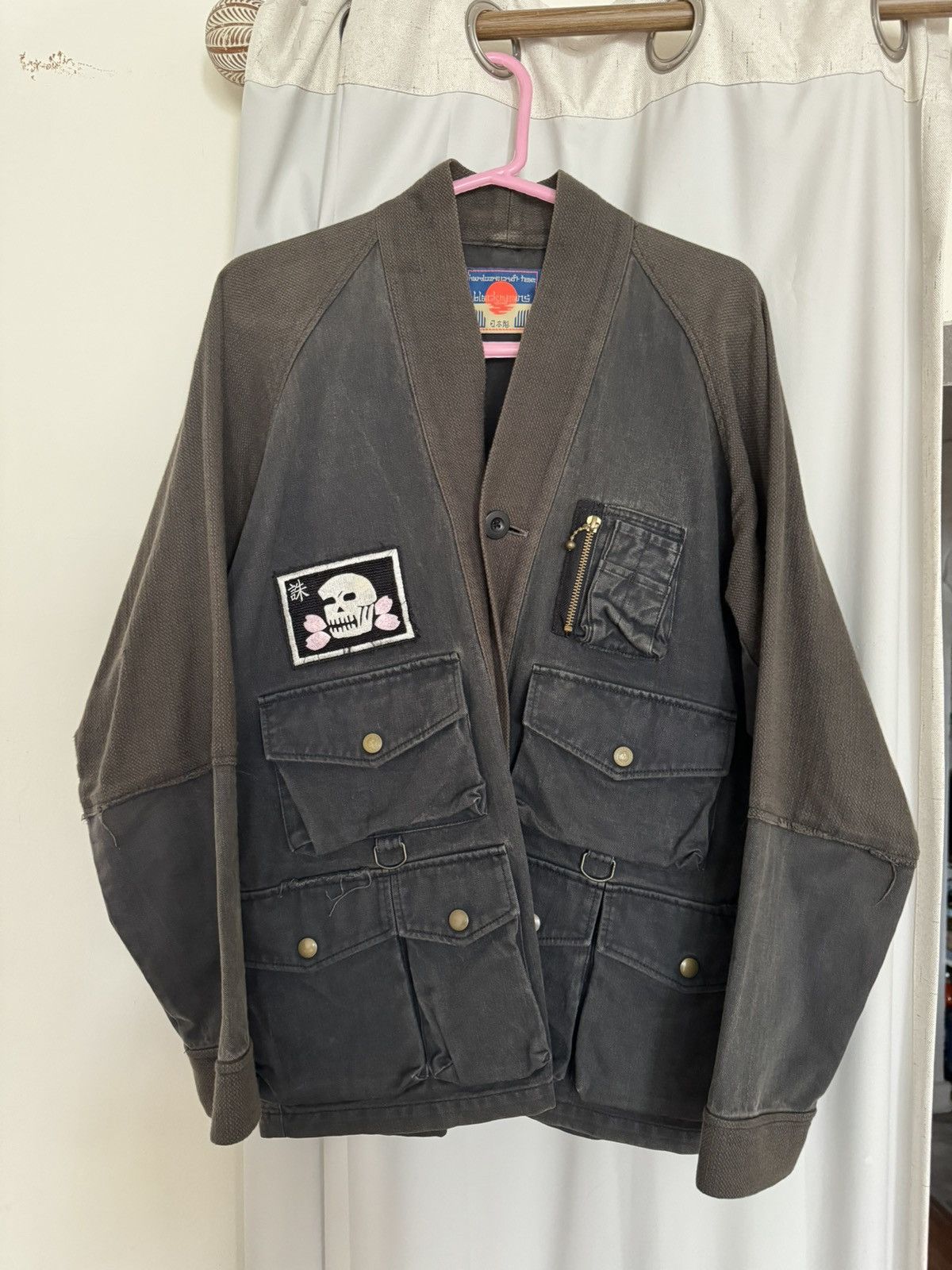 Blackmeans Blackmeans punk Sanjuro cargo MA-1 pocket cardigan | Grailed