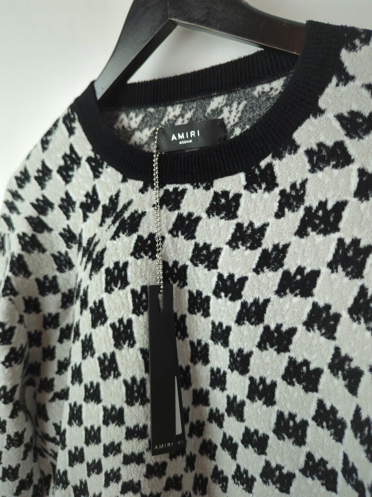Amiri NWT AW23 AMIRI Men Sz M Monogram Intarsia Knit Sweater Size US M / EU 48-50 / 2 - 3 Thumbnail