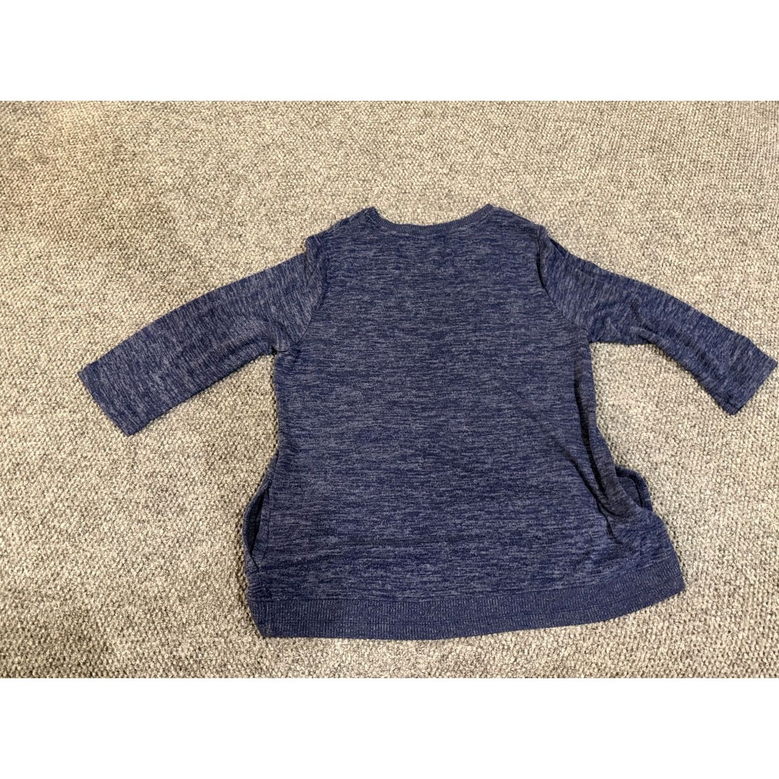 Vintage Chicos Sweater Womens 2 Blue Marled V Neck Lightweight Knit Top Pockets Knits Pullover Size XS / US 0-2 / IT 36-38 - 7 Thumbnail