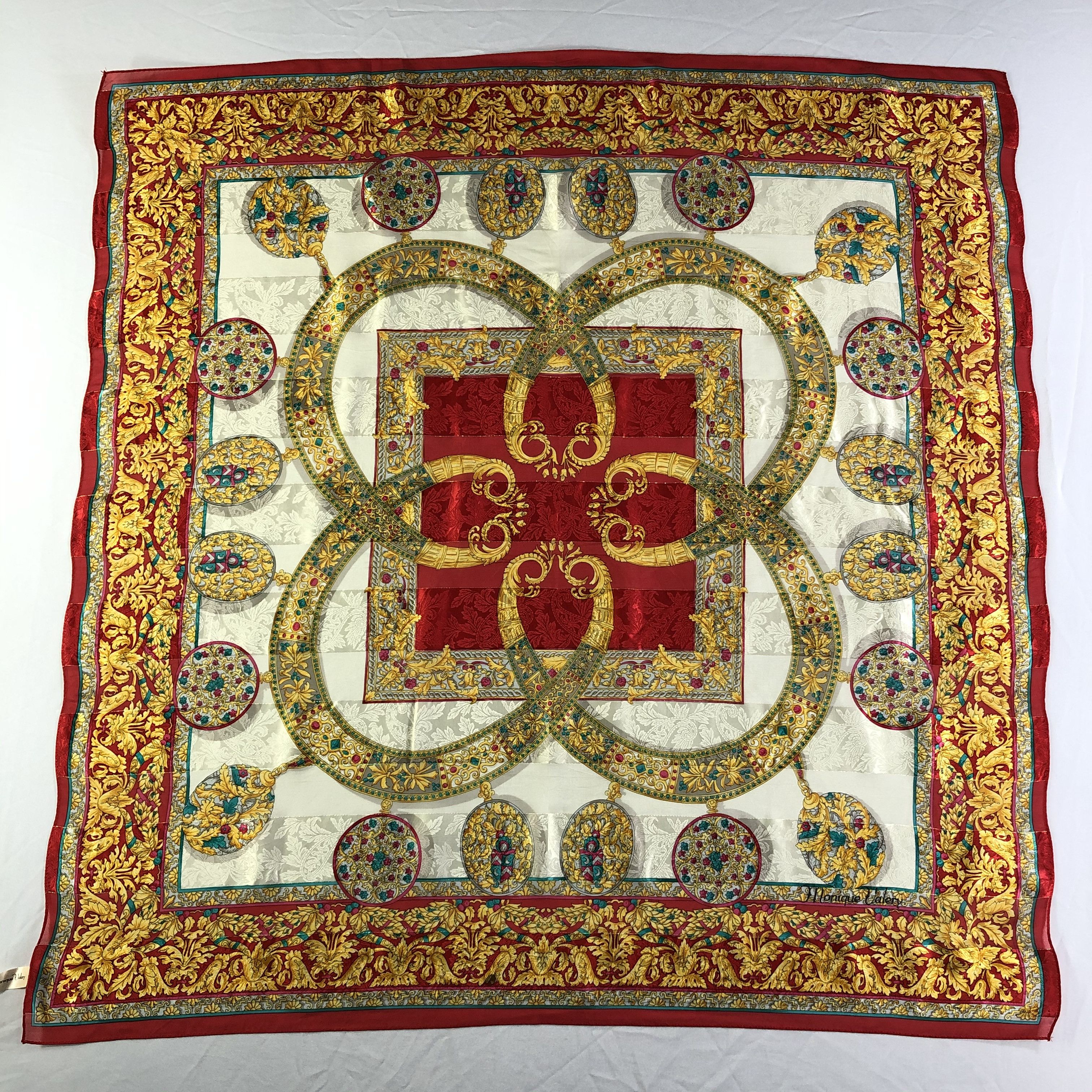 Vintage Vintage Monique Valery Silk Scarf Size ONE SIZE - 2 Thumbnail