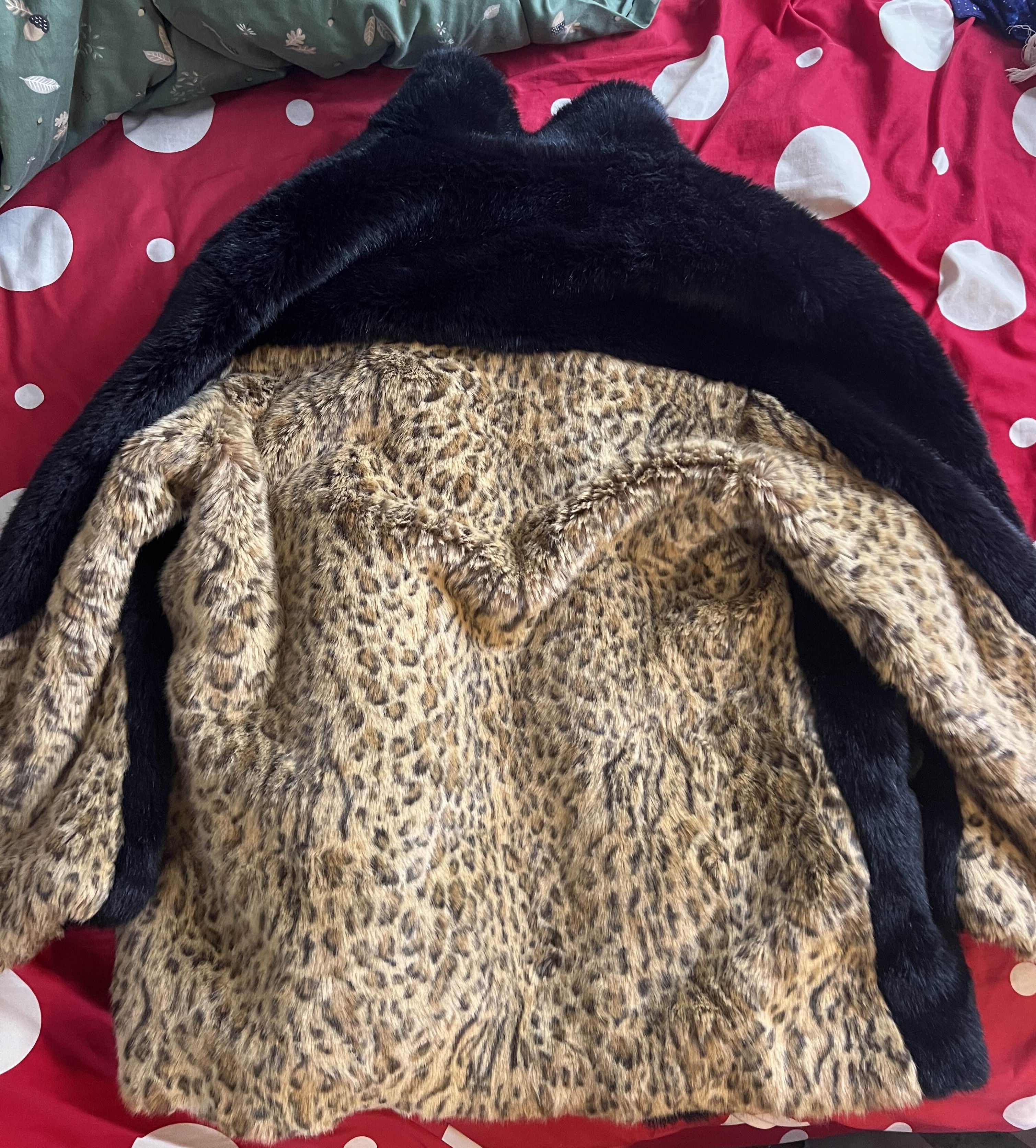 Factasm AW21 Leopard Faux Fur Pea Coat