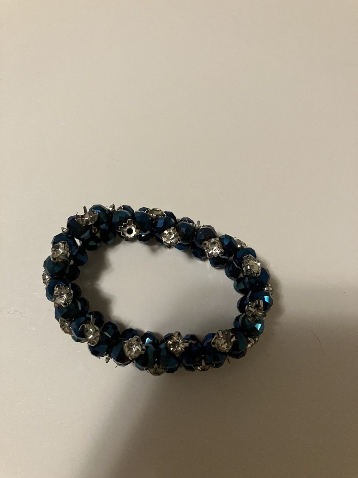 Vintage Blue Crystal Jeweled Vintage Sparkling Royal Bracelet Size ONE SIZE - 2 Thumbnail
