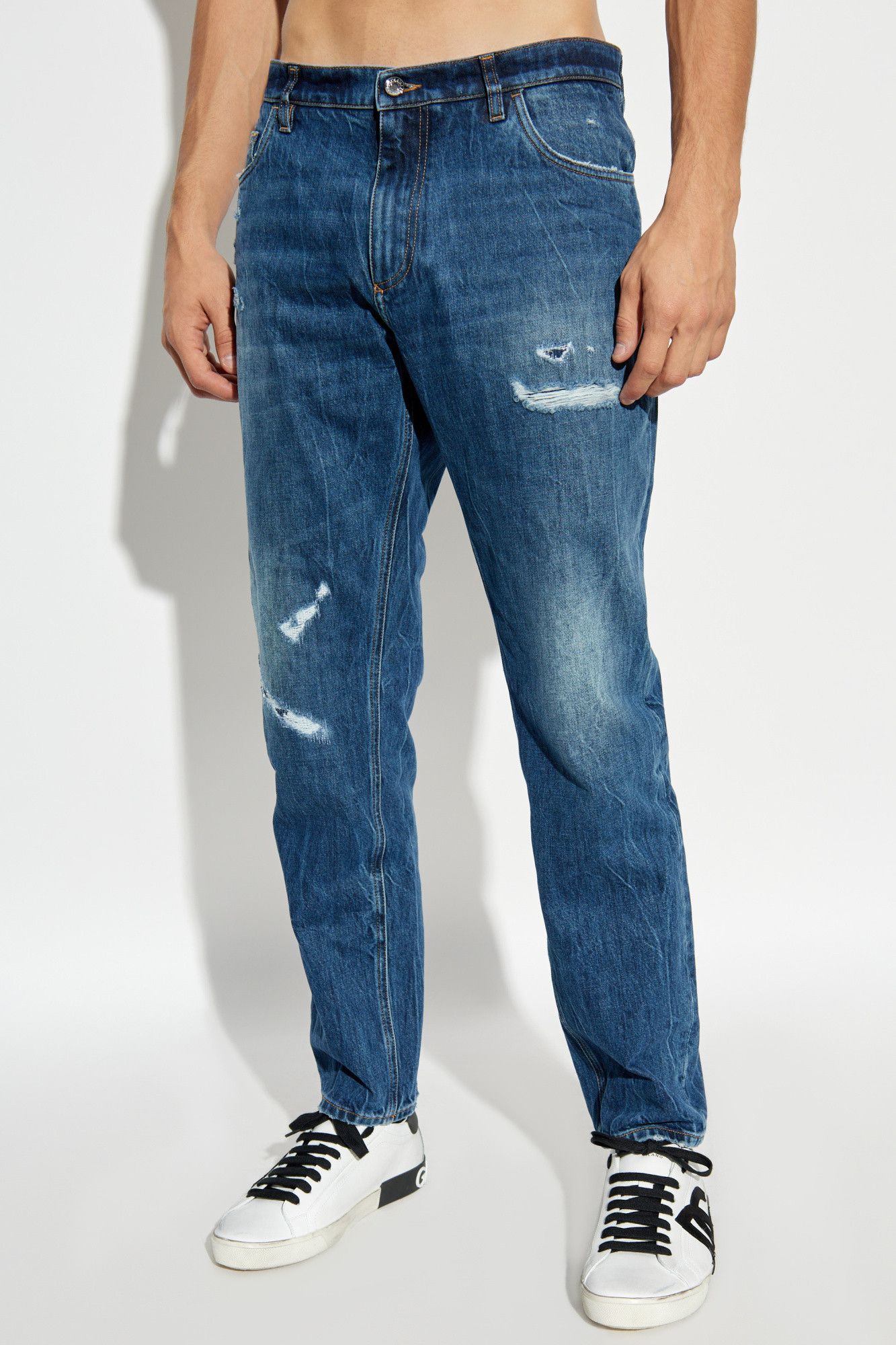 Dolce & Gabbana o1s22i1n0225 Distressed Loose Fit Jeans in Blue Size US 34 / EU 50 - 3 Thumbnail