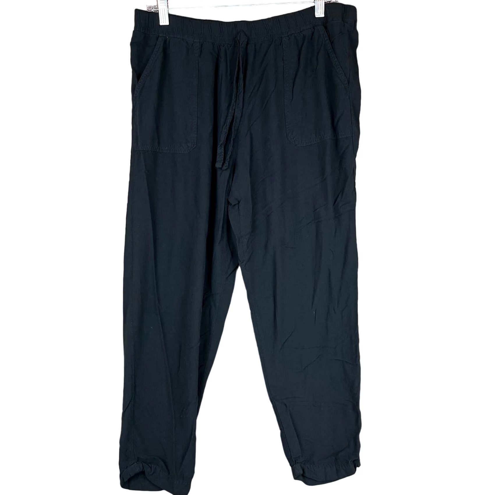 Primark Primark Womens Jogger Pants Black Pull On Lightweight Pockets Viscose 12 Size 24" / US 00 / IT 34 - 2 Thumbnail