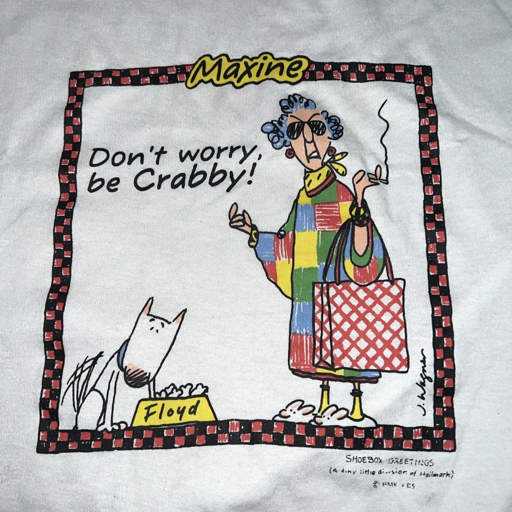 Vintage VTG Center Star T-Shirt Unisex Size L White Maxine Comic Stitch Star One Stitch 90s Mens Size US L / EU 52-54 / 3 - 2 Thumbnail
