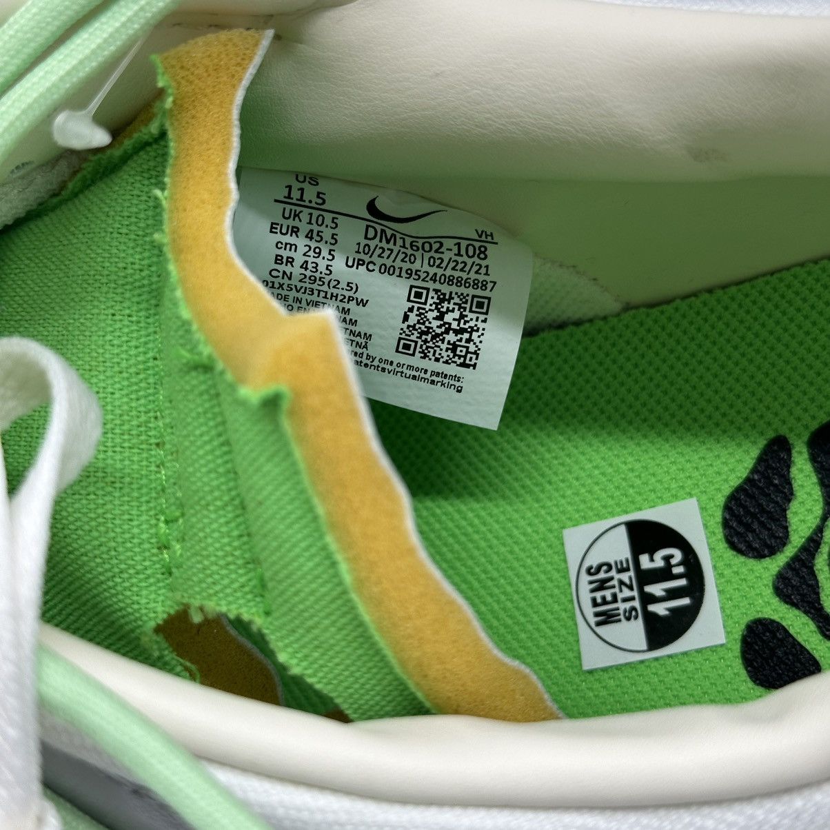 Nike × Off-White Nike Dunk Low Off-White Lot 7 Size US 11.5 / EU 44-45 - 10 Thumbnail