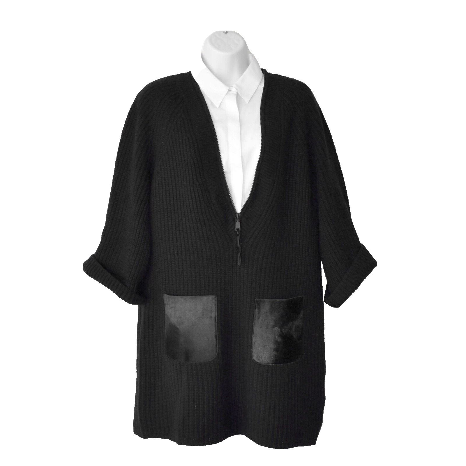Elie Tahari ELIE TAHARI Wool/Cashmere Knit Dyed Calf Hair Sweater Sz M Size M / US 6-8 / IT 42-44 - 1 Thumbnail