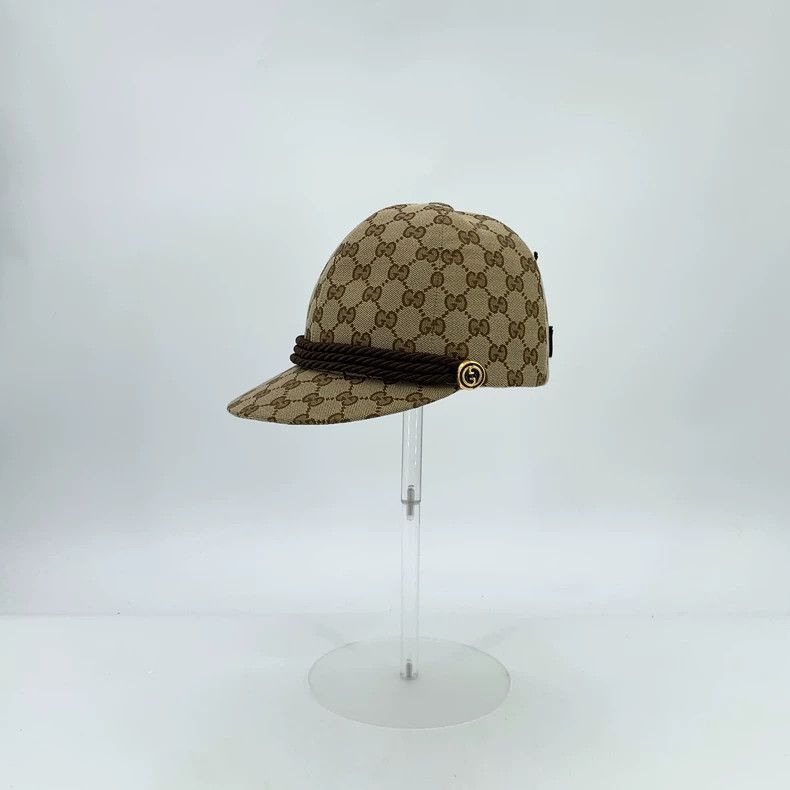 Gucci Gucci Brown logo jacquard full printed cotton cap baseball Size ONE SIZE - 1 Thumbnail