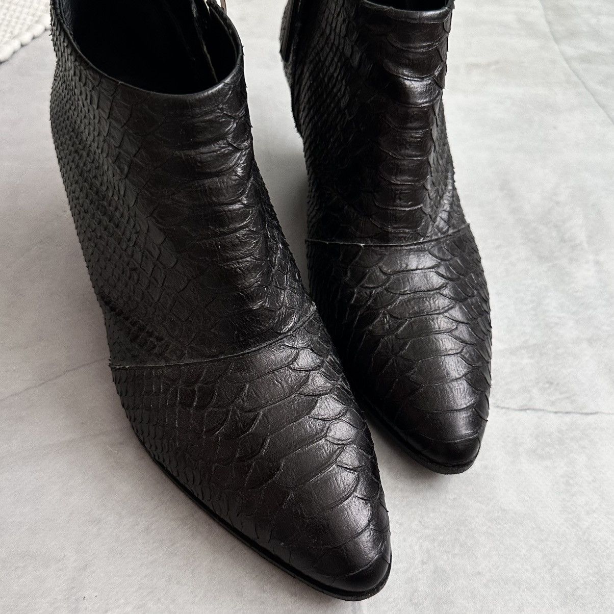 Hedi Slimane Giuseppe Zanotti Leather Ankle Boots Heel Saint Laurent Vibe Size US 7.5 / IT 37.5 - 5 Thumbnail