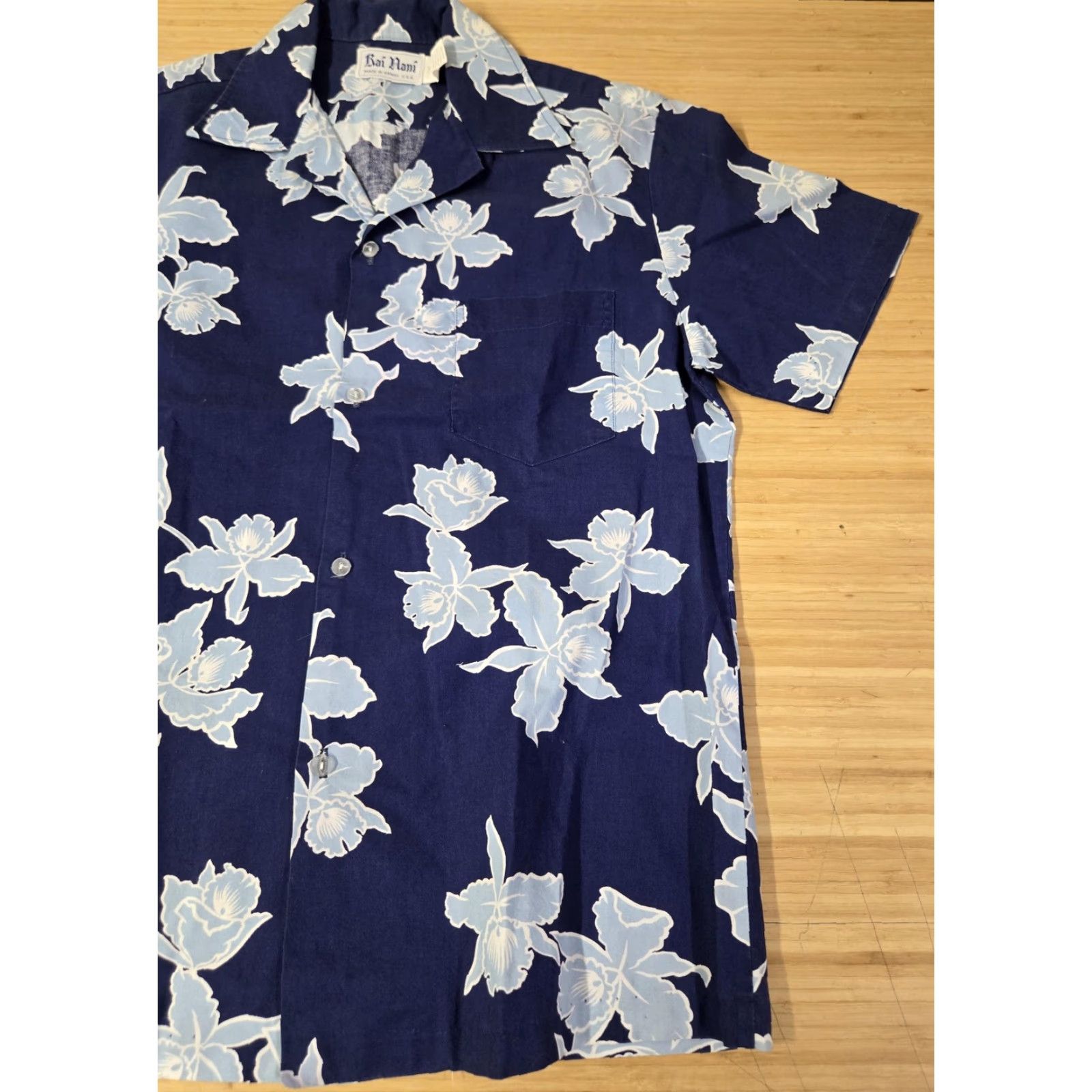 Vintage VINTAGE Kai Nani Shirt Mens Large Blue Aloha Hawaiian Short Sleeve Camp Collar Made USA Size US L / EU 52-54 / 3 - 2 Thumbnail