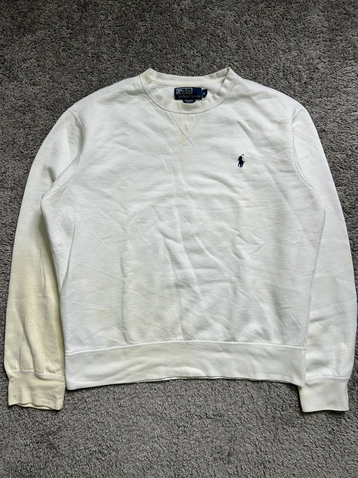 Polo Ralph Lauren Vintage 80s Polo Ralph Lauren Single V Crewneck Sweat Thrash Size US L / EU 52-54 / 3 - 1 Thumbnail