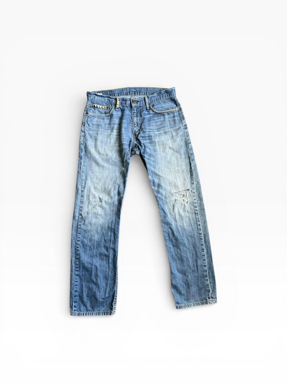 Levi's Vintage Clothing Levi’s Studded Denim Jeans Vintage Fade Distressed Size US 34 / EU 50 - 2 Thumbnail