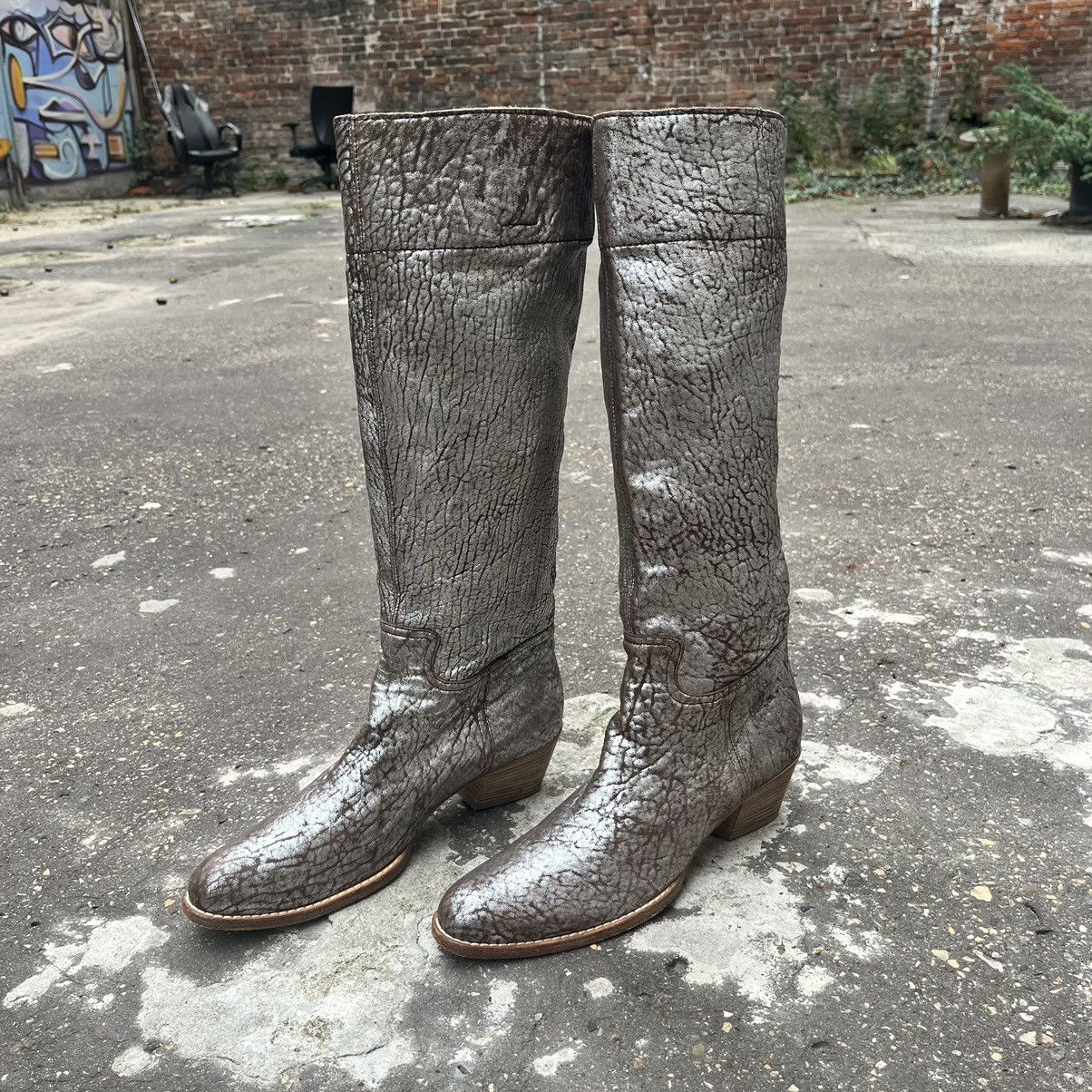 Miu Miu Archive 00s Miu Miu Cowboy Astro Leather Boots Size US 7.5 / IT 37.5 - 3 Thumbnail