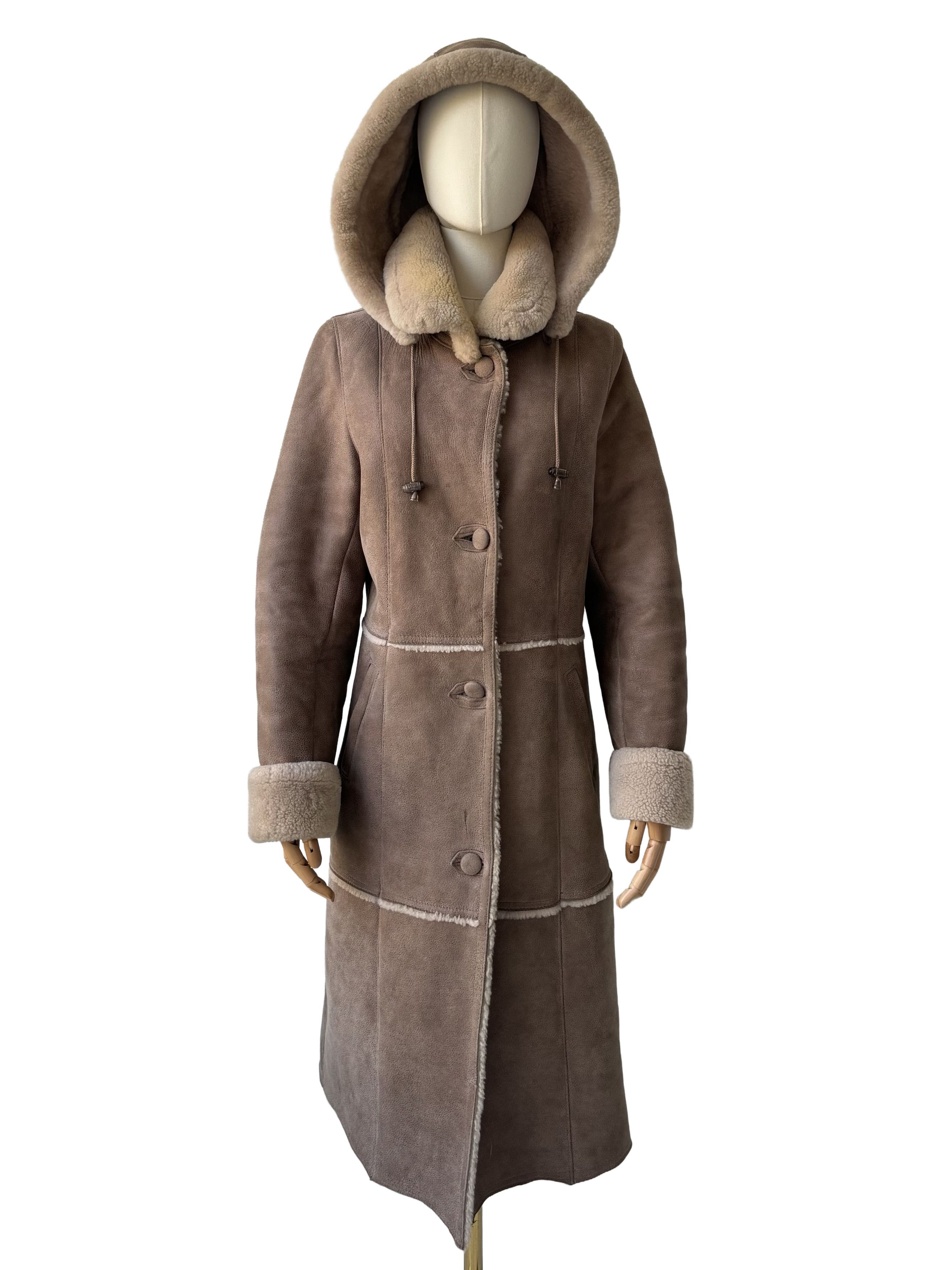 Vintage Vintage Sheepskin Shearling Coat Hooded Long Winter Jacket Size M / US 6-8 / IT 42-44 - 3 Thumbnail