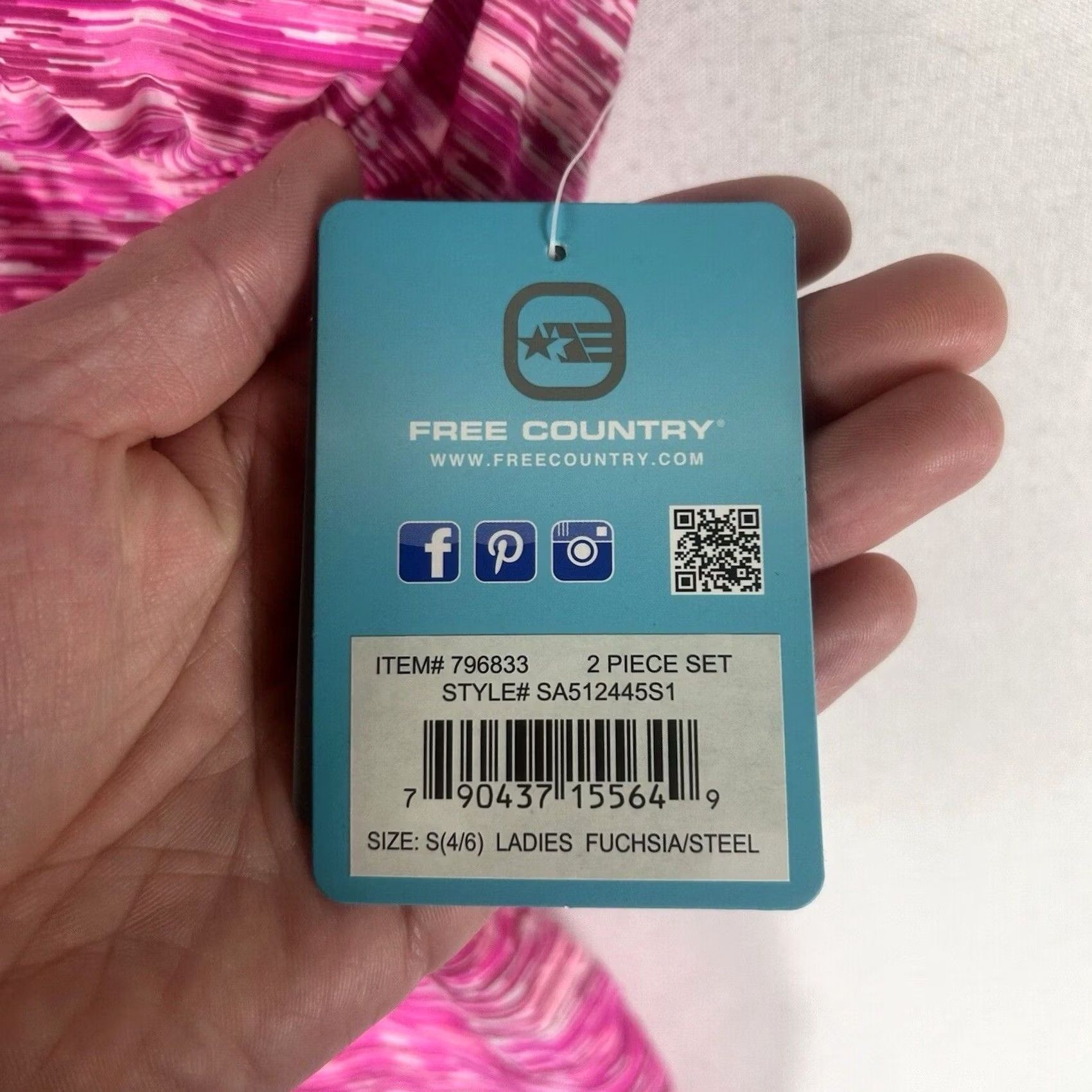 Free Country Free Country Tankini Swim Top Womens S Pink Striped Padded Ruched Spaghetti Straps NWT Size S / US 4 / IT 40 - 3 Thumbnail