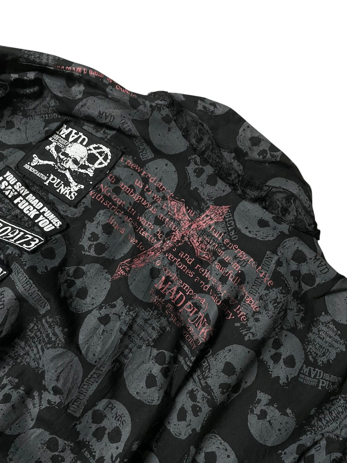 Japanese Brand MAD PUNKS SKULL PRINT YUKATA KIMONO (98) Size US S / EU 44-46 / 1 - 13 Thumbnail