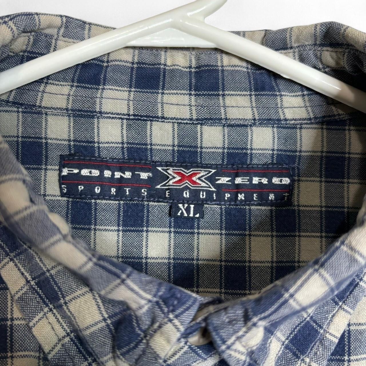Point Zero × Vintage Vintage 90s Plaid Checkered Blue And White Button-Up Shirt Size US XL / EU 56 / 4 - 5 Thumbnail