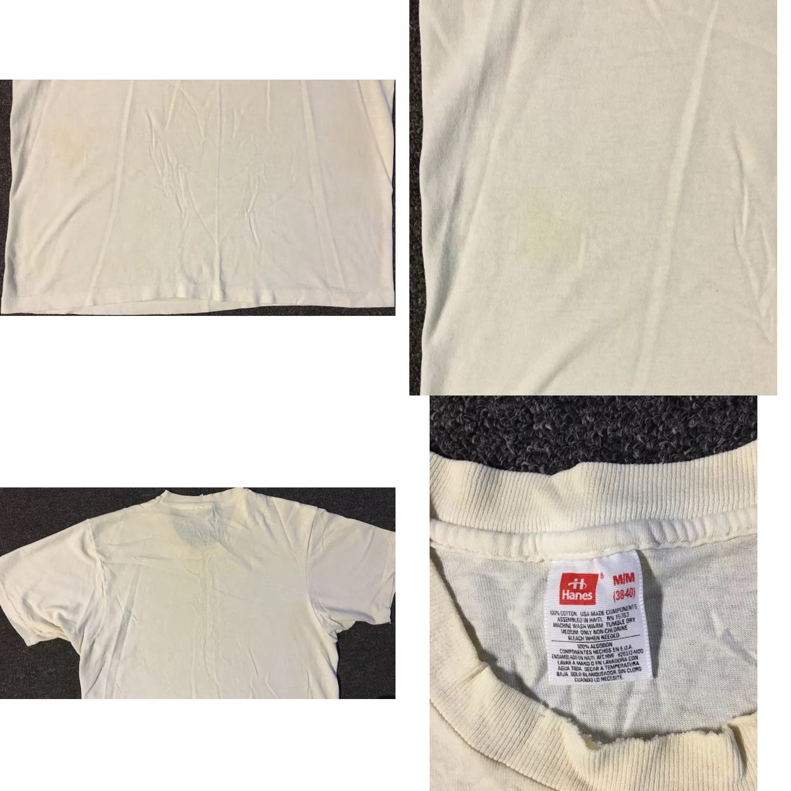 Hanes Vtg Hanes Faded 80s 90s Shirt S White Distressed Grunge Biker Punk Skate Surf Trucker 90s USA California Classic Retro Rock Mechanic Fitness Size US S / EU 44-46 / 1 - 9 Thumbnail