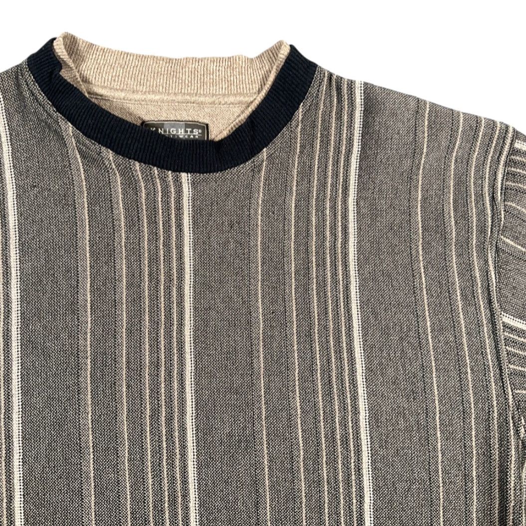Doublet VINTAGE Knights Sportswear Sweater Adult LARGE Brown Striped Double Collar Y2K Size US L / EU 52-54 / 3 - 2 Thumbnail