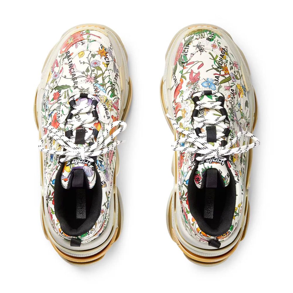 Balenciaga × Gucci Gucci x Balenciaga The Hacker Project Triple S Flora Print Size US 5.5 / EU 38 - 4 Thumbnail