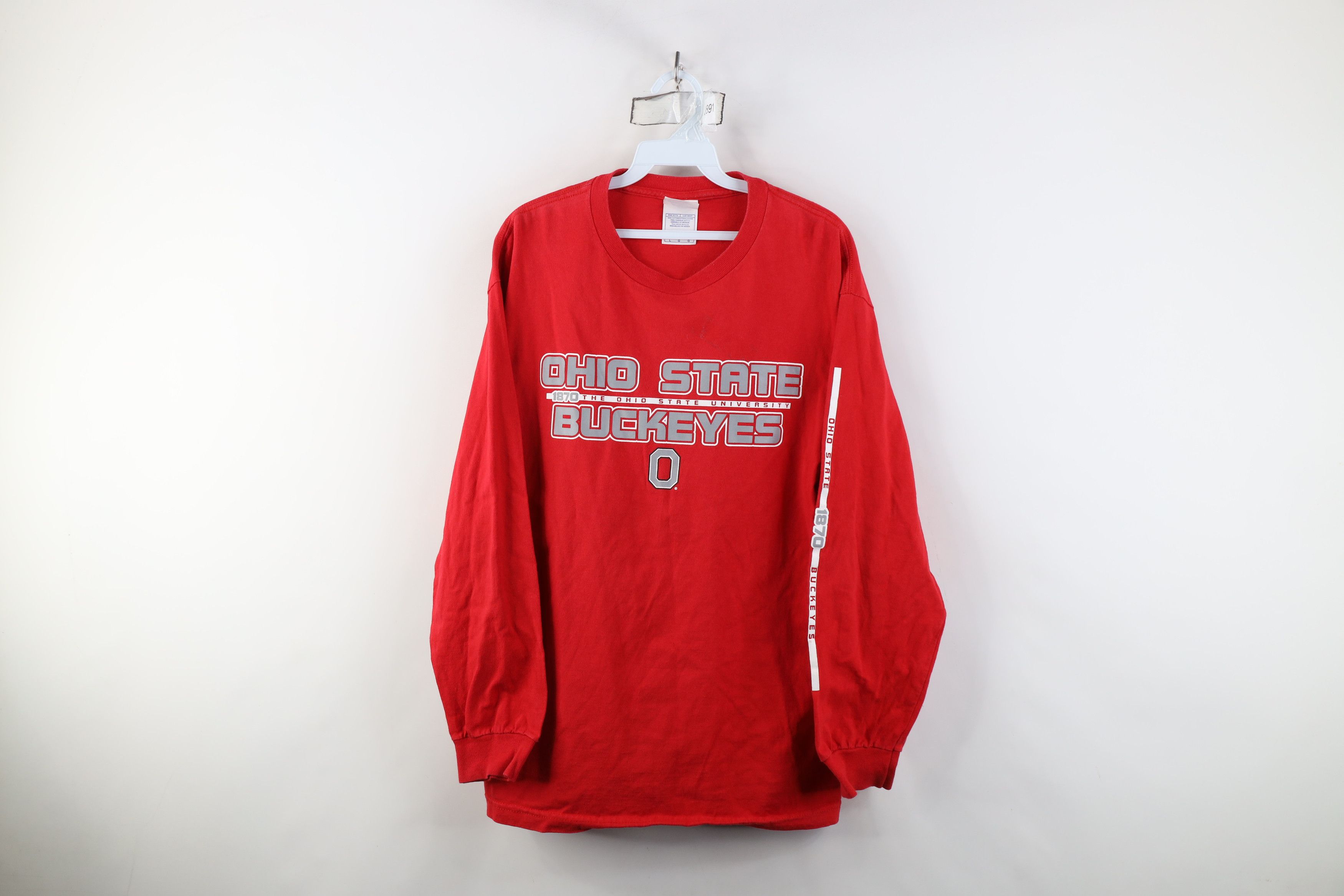 Vintage Vintage Ohio State University Long Sleeve T-Shirt Red Cotton Size US L / EU 52-54 / 3 - 1 Thumbnail