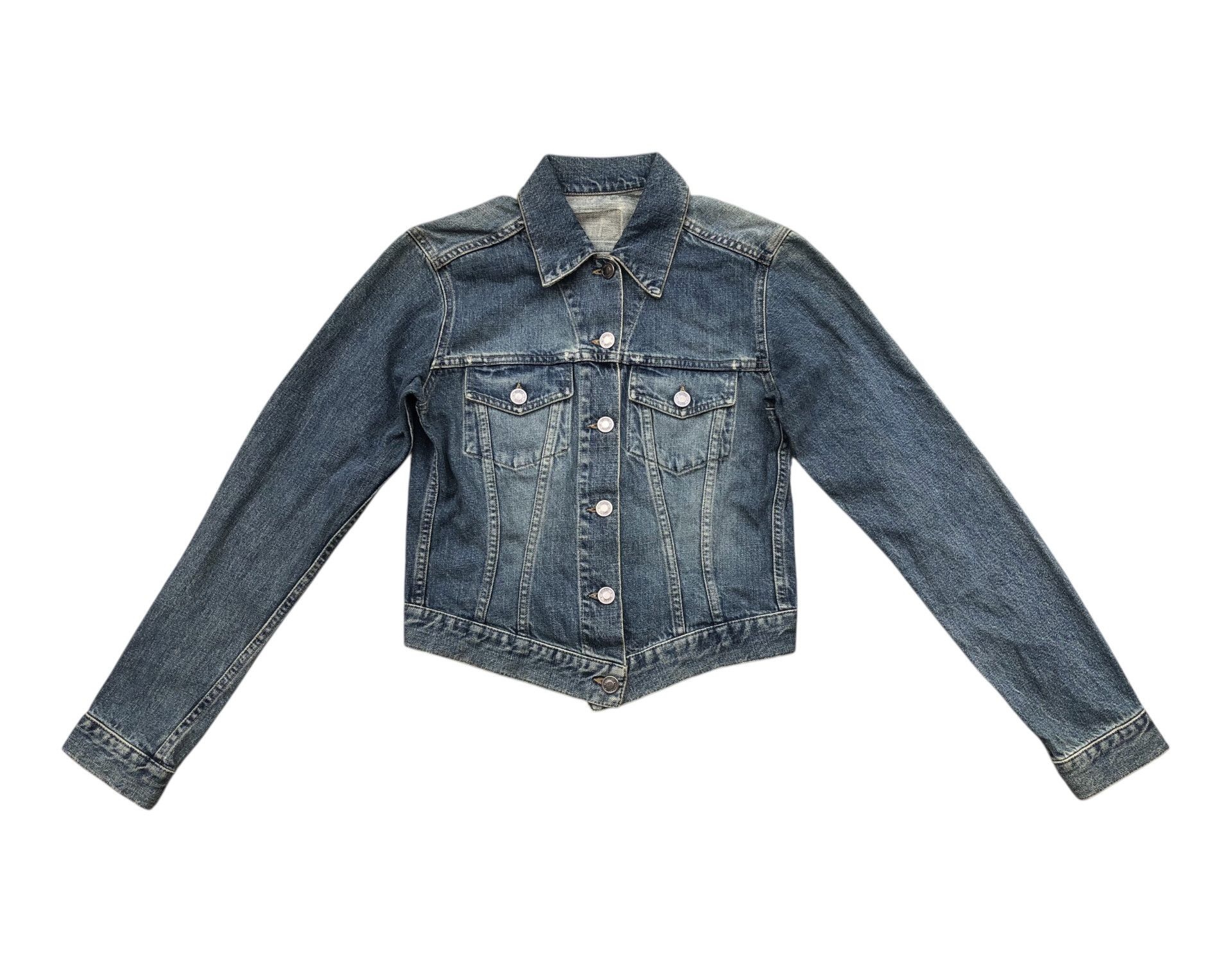 Gucci 💯Vintage GUCCI TOM FORD 00s Blue Cropped Denim Jacket Shirt Size S / US 4 / IT 40 - 1 Thumbnail