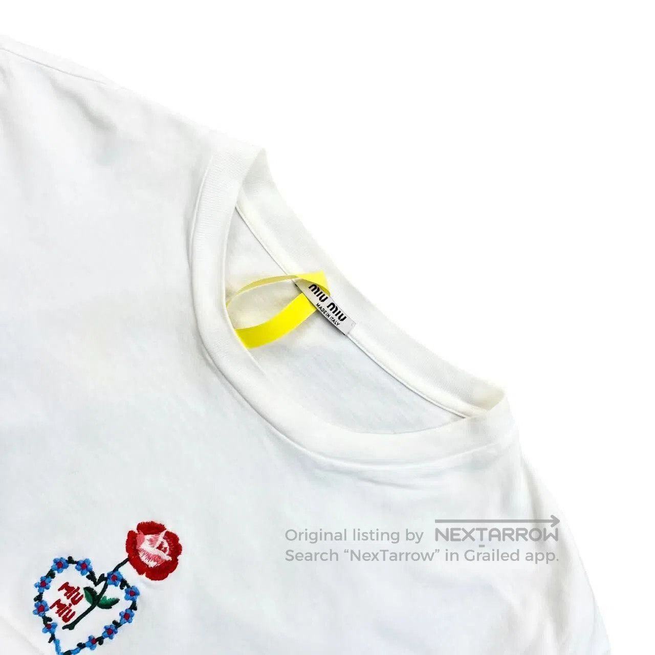 Miu Miu Miu Miu Embroidered logo short sleeves| Size L / US 10 / IT 46 - 3 Thumbnail