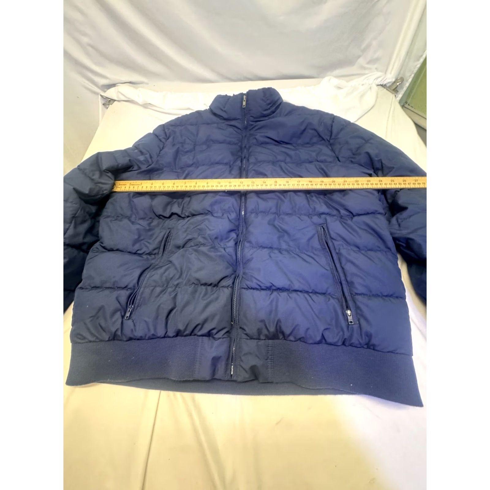 Gap GAP Puffer Jacket Women XL Navy Blue Mid-Length Full Zip Zip Pockets Nylon Primaloft Wind-Resistant Quilted Solid Long Sleeve Regular Jacket Size XL / US 12-14 / IT 48-50 - 7 Thumbnail