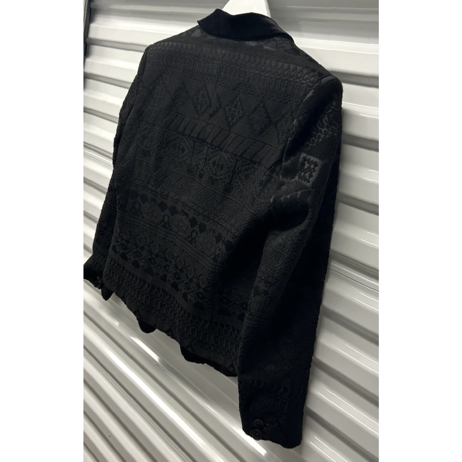 Vintage Capulet Boutique Jacket Women’s M Charcoal Embossed ImPrint Moto Tribal Womens Size XS / US 0-2 / IT 36-38 - 4 Thumbnail