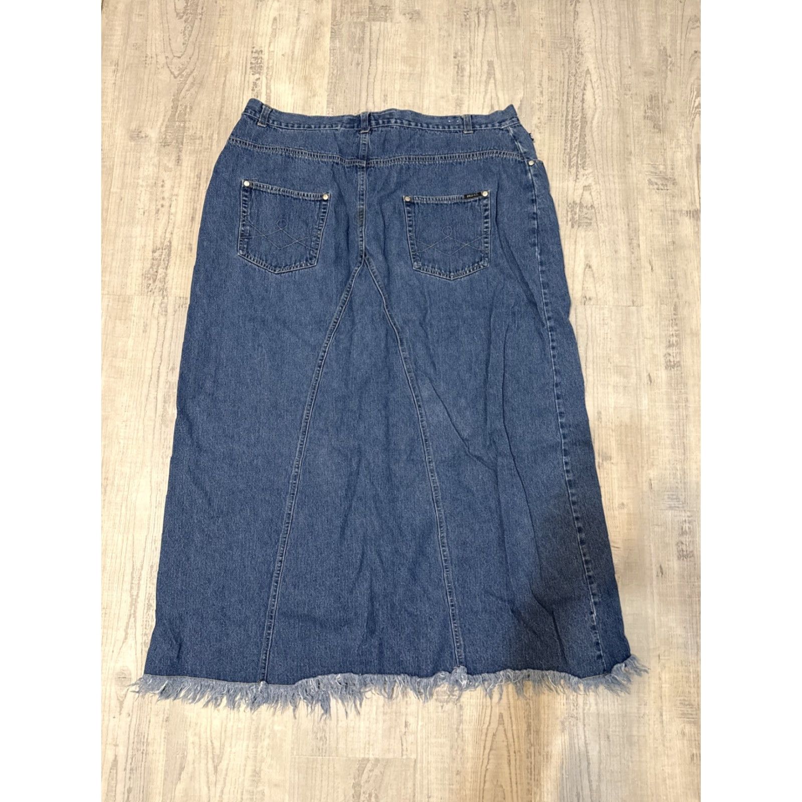 Vintage Quiz Maxi Skirt Women Long Skirt Size 20 Plus Dark Wash Blue Filament 20 Womens Size 42" / US 20 - 3 Thumbnail