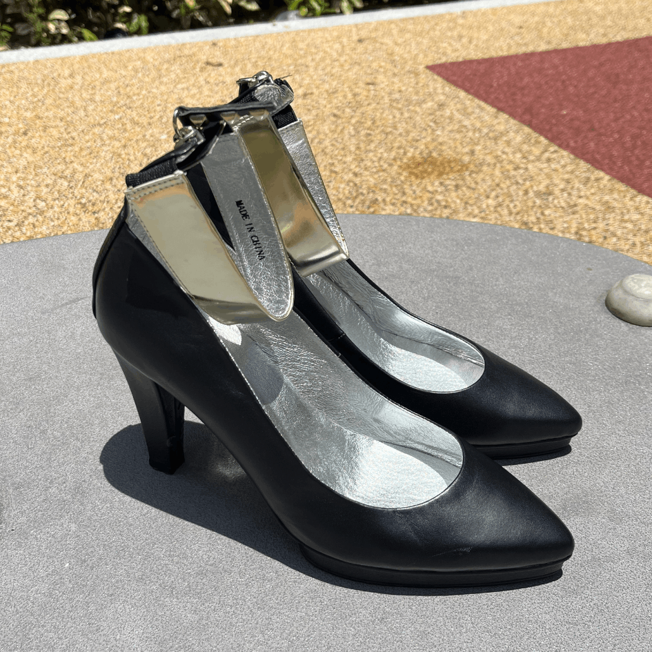 Hysteric Glamour HYSTERIC GLAMOUR Black/Silver Ankle Strap Heels Size US 7 / IT 37 - 2 Thumbnail