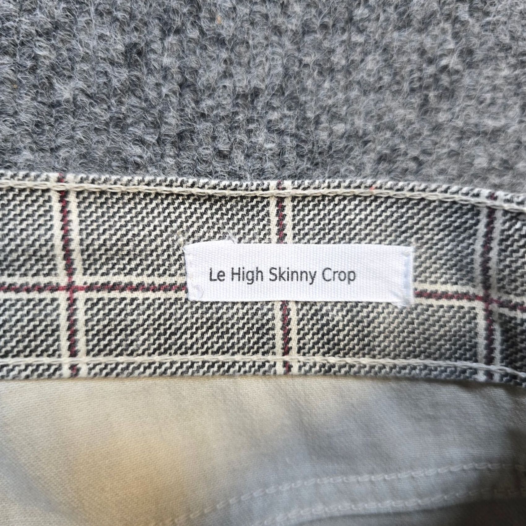 Frame FRAME Frame Pants Women Size 32 Gray Windowpane Plaid High Skinny Crop Casual Career Size 24" / US 00 / IT 34 - 5 Thumbnail