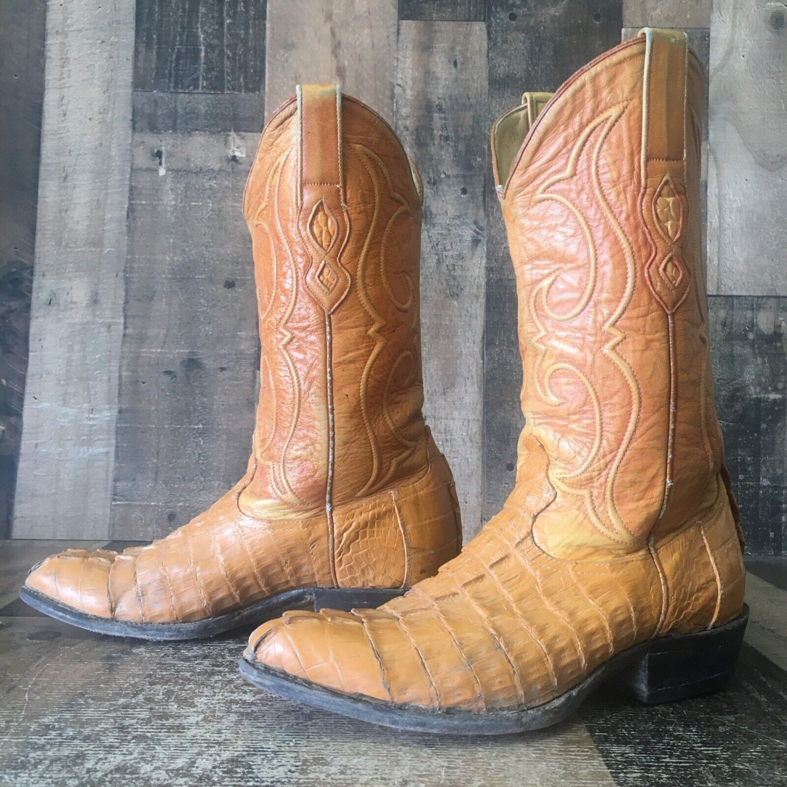 Vintage Los Altos Vintage Caiman Tail Western Cowboy Boots Mens 9 EE Size US 9 / EU 42 - 12 Thumbnail