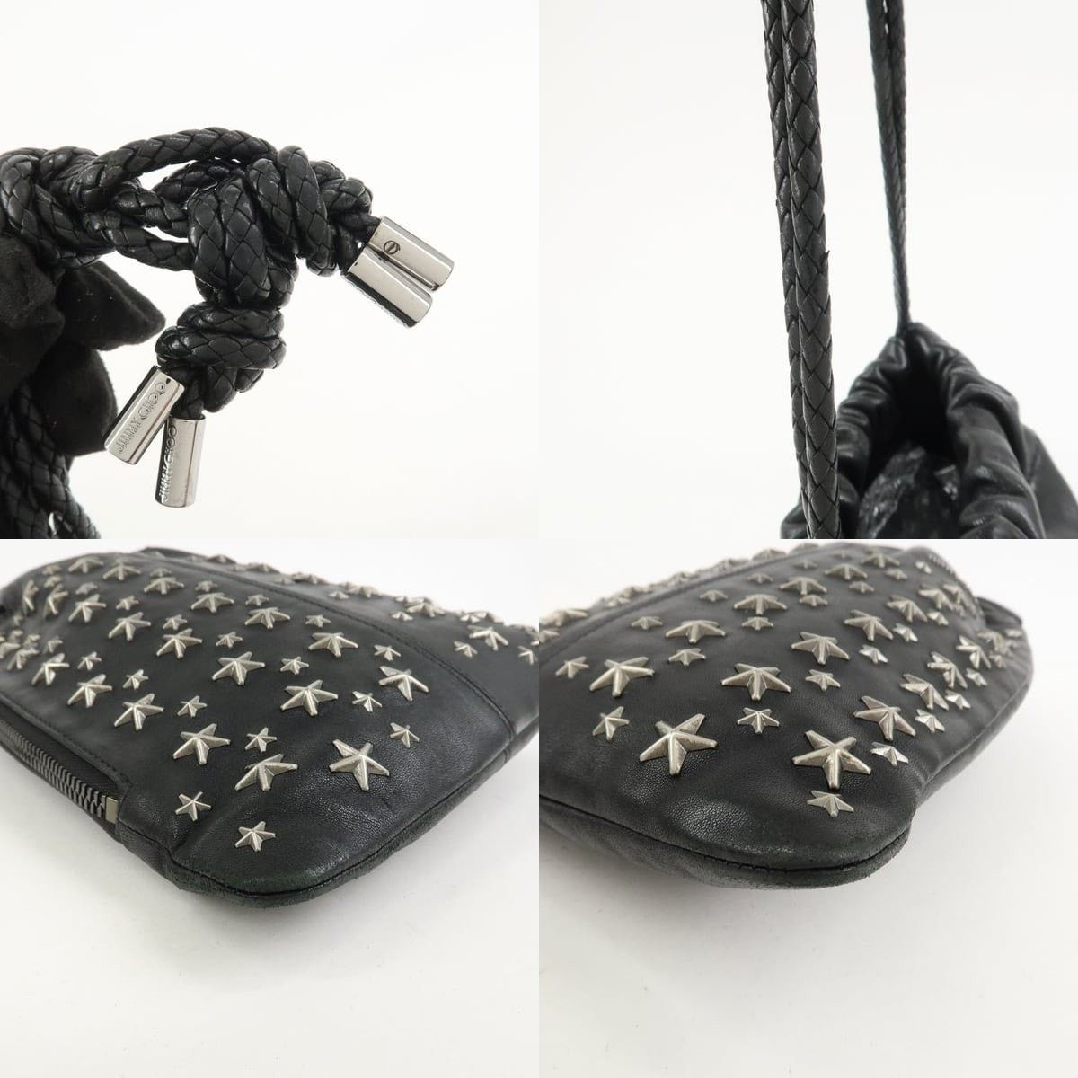 Jimmy Choo Jimmy Choo Star Studs Calfskin Shoulder Bag Black Size ONE SIZE - 4 Thumbnail
