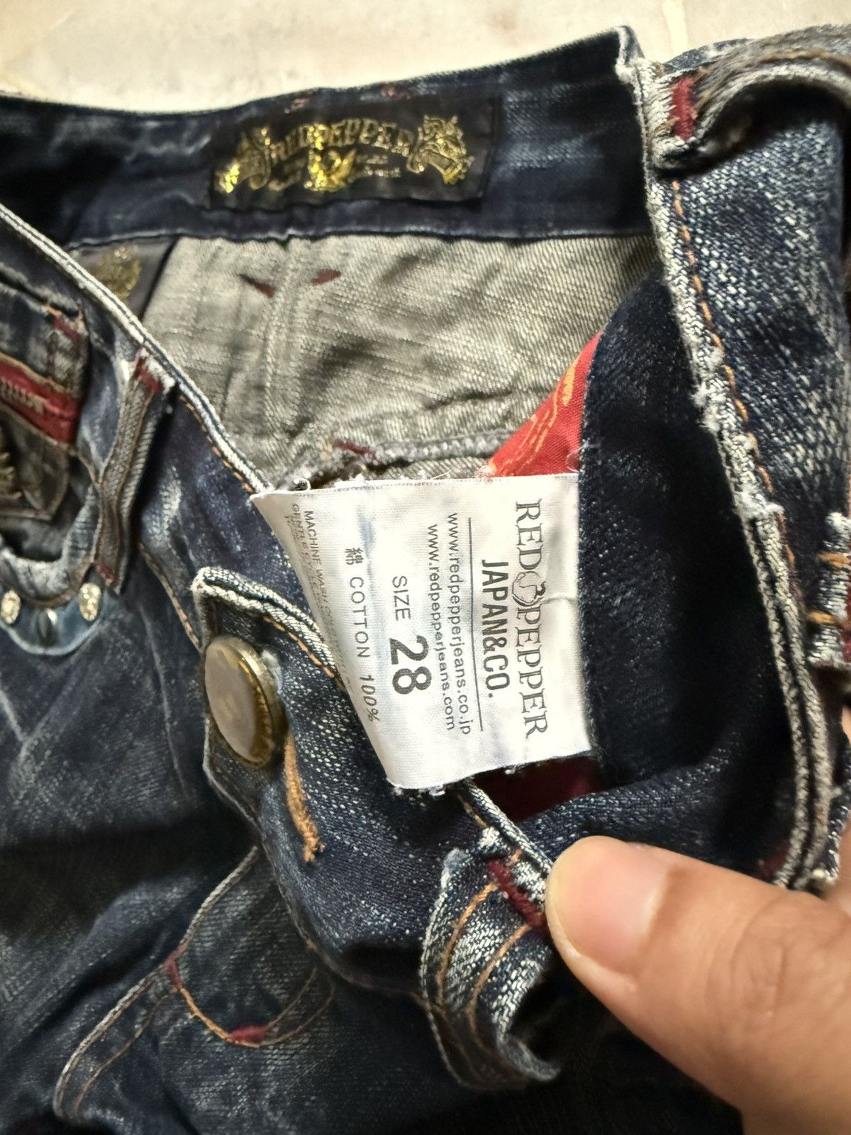 If Six Was Nine 2000s Red peppers Flare pants Size US 29 - 8 Thumbnail