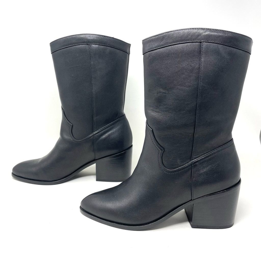 Other NEW SOL SANA Handcrafted Black Leather Western Boots Size 39 Size US 8 / IT 38 - 4 Thumbnail