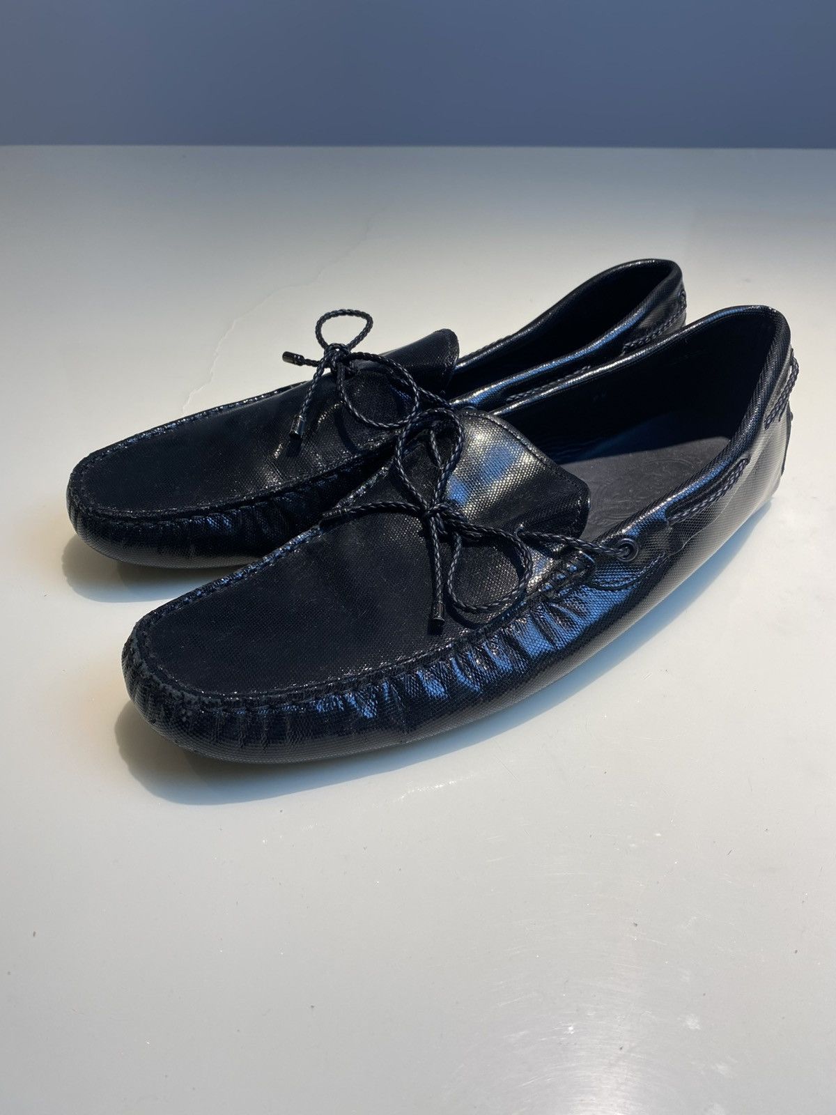 Tod's TODS TEXTURED LEATHER BOW LOAFERS Size US 10.5 / EU 43-44 - 1 Thumbnail