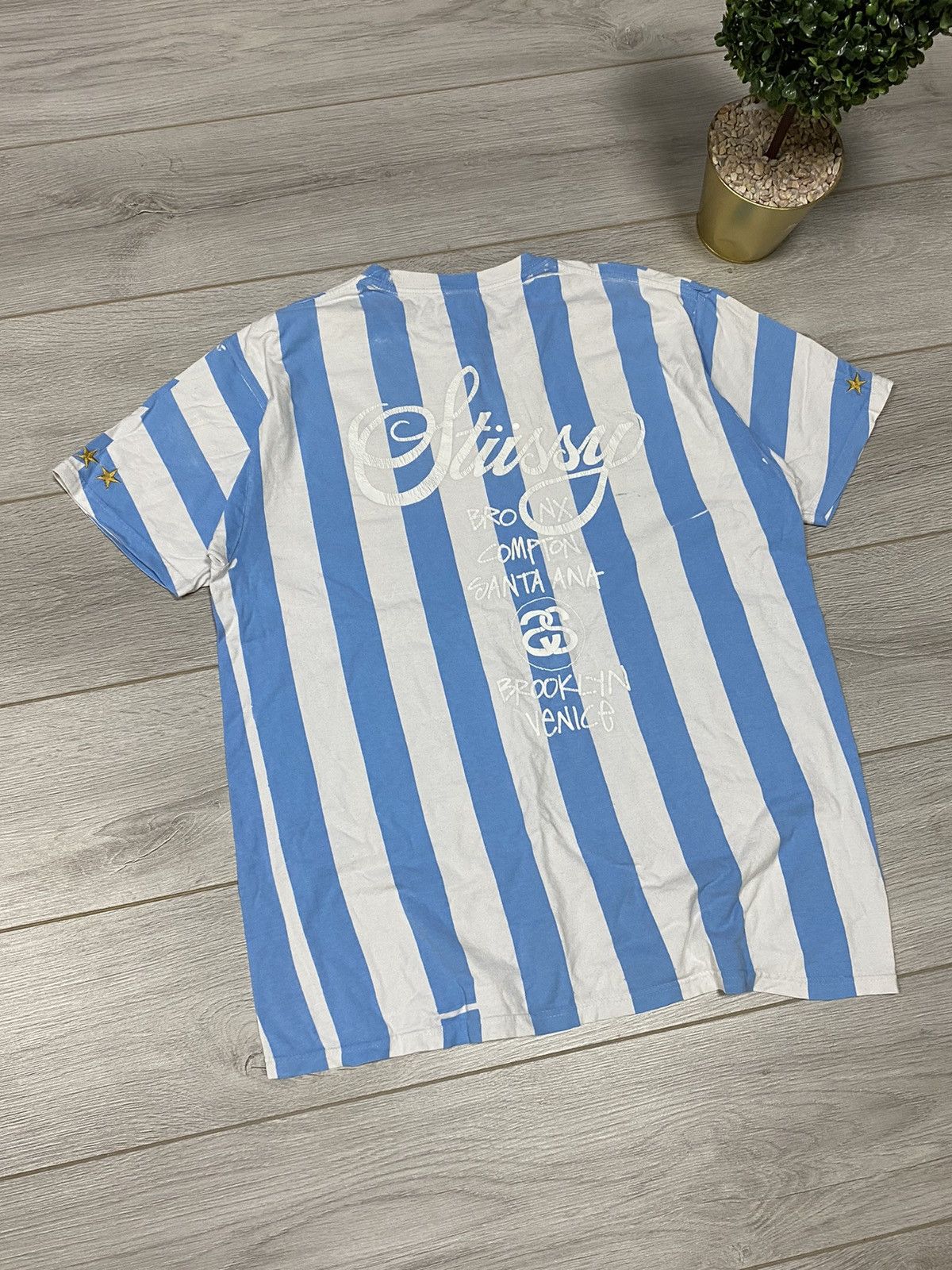 Stussy Stussy stripped RARE big logo vintage t-shirt Size US L / EU 52-54 / 3 - 2 Thumbnail