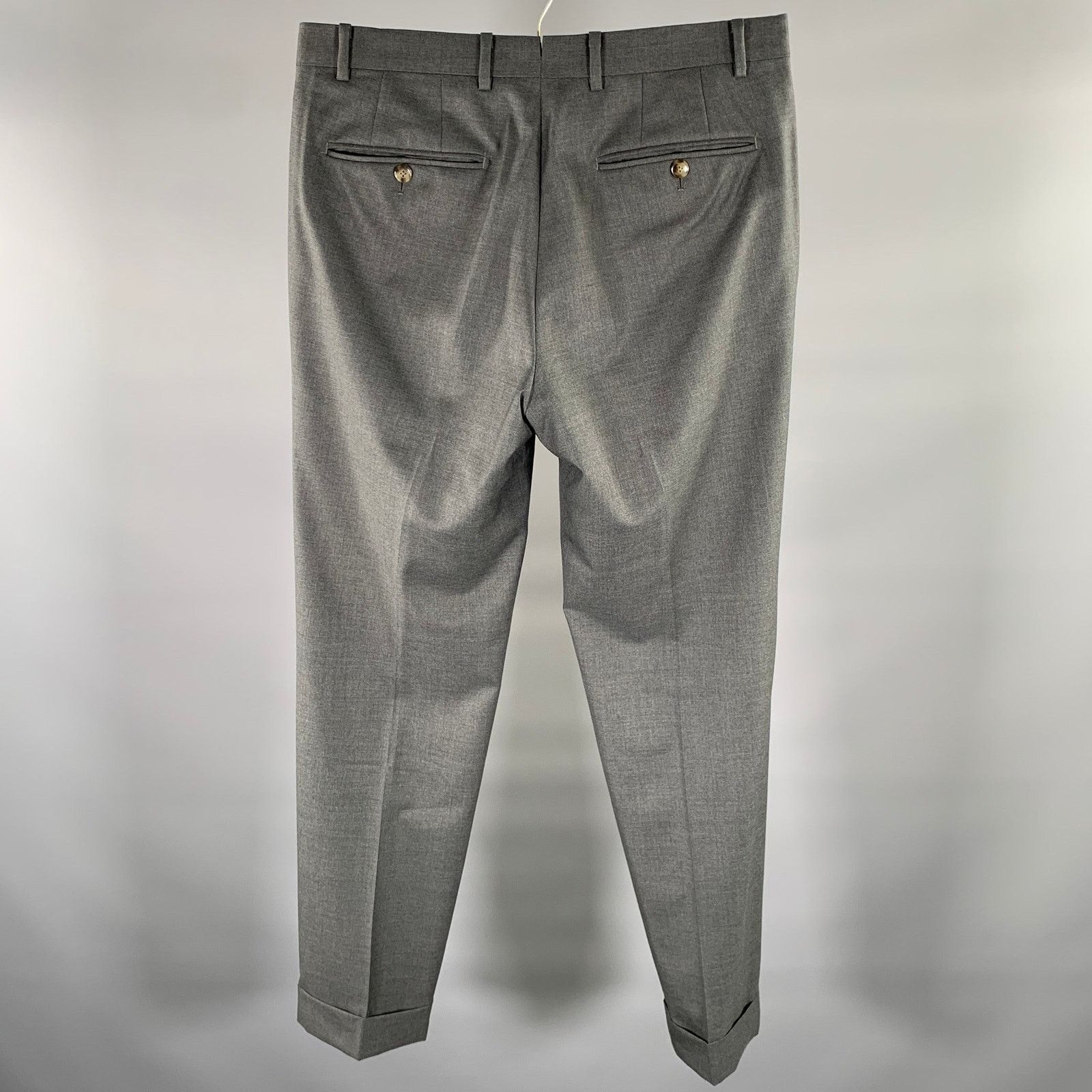 Other ATELIER MUNRO Size 32 Dark Grey Wool Slim Fit Dress Pants Size US 32 / EU 48 - 2 Thumbnail