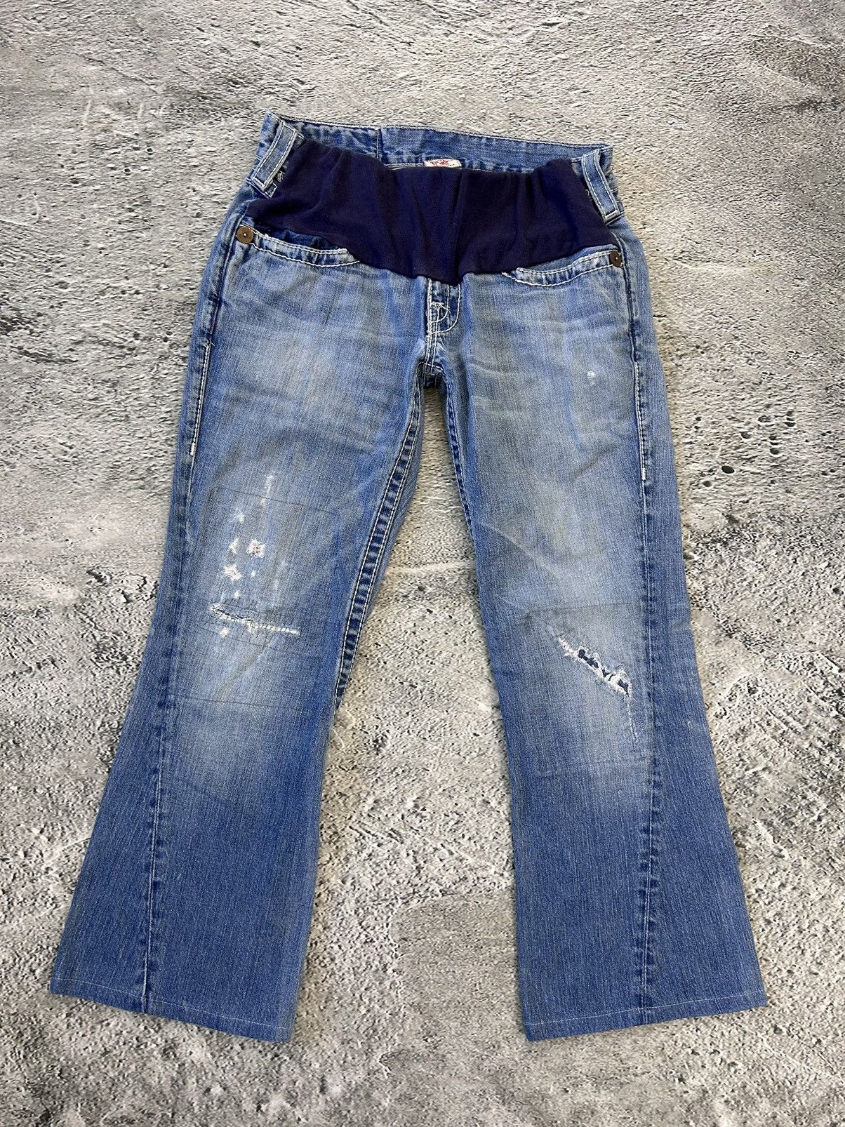 True Religion True Religion baby blue jeans white stitching Y2K bootcut Size US 32 / EU 48 - 8 Thumbnail